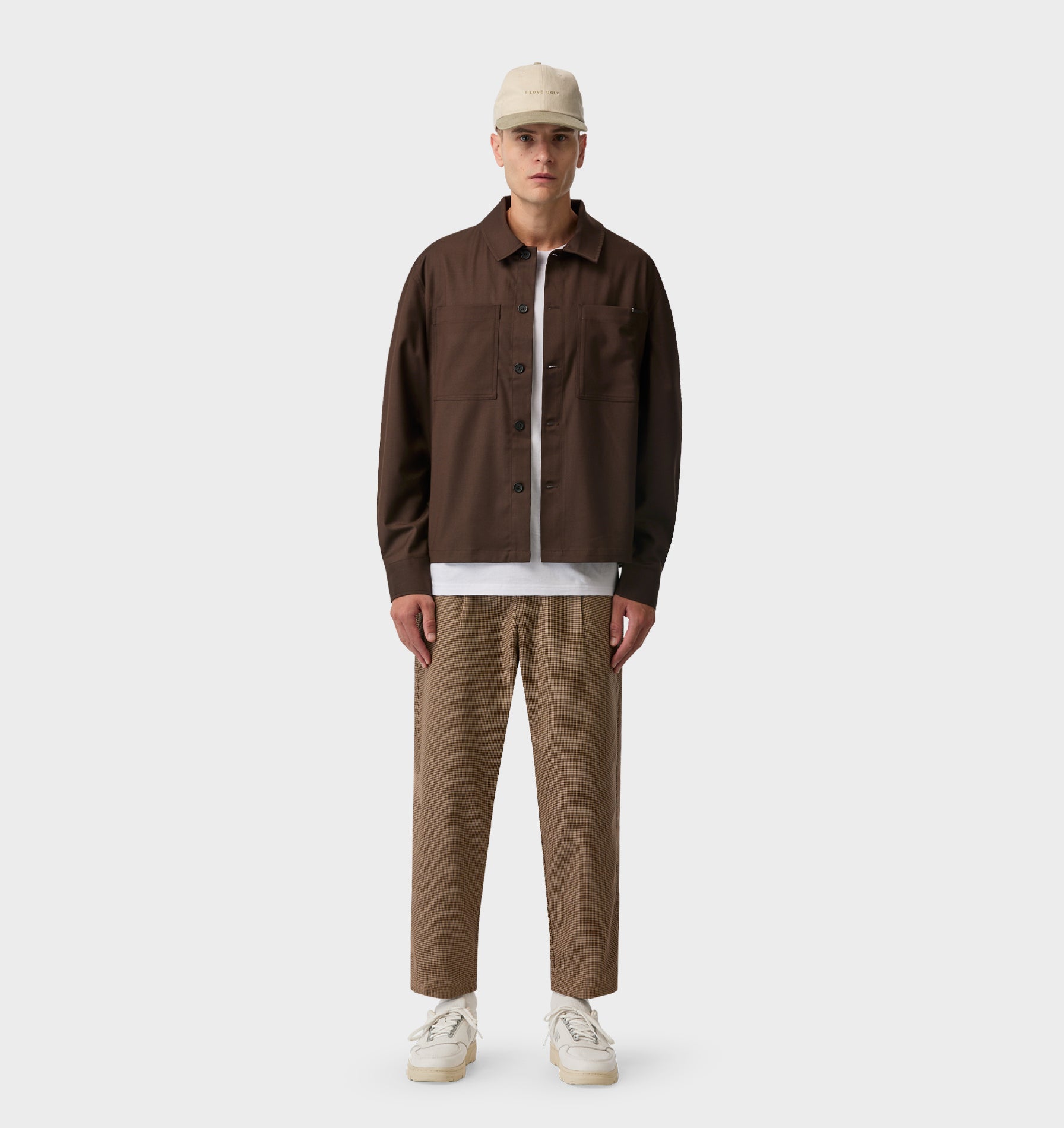 Kobe Pant - Beige Houndstooth