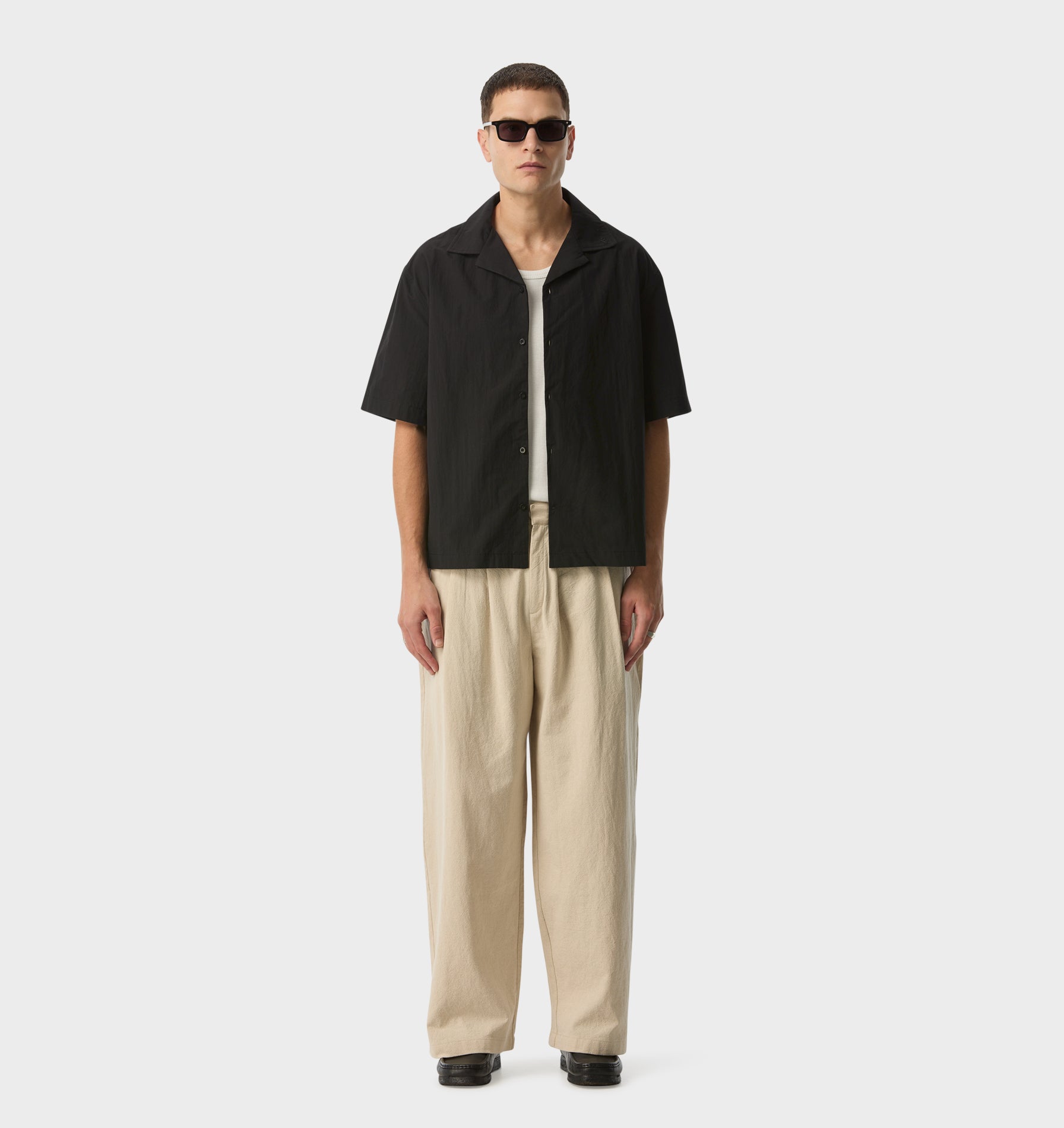 Box Cuban Collar Shirt - Vintage Black | I Love Ugly