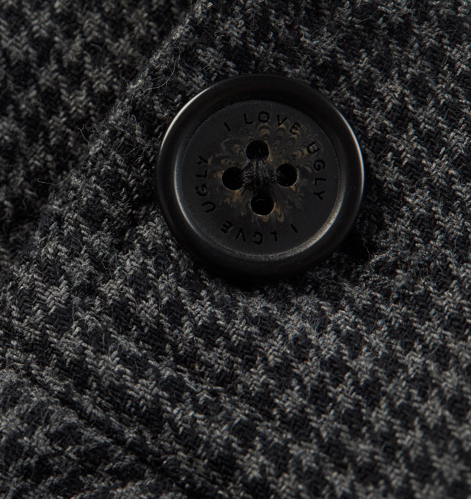 Linen Slim Kobe Pant - Regular -Charcoal Houndstooth