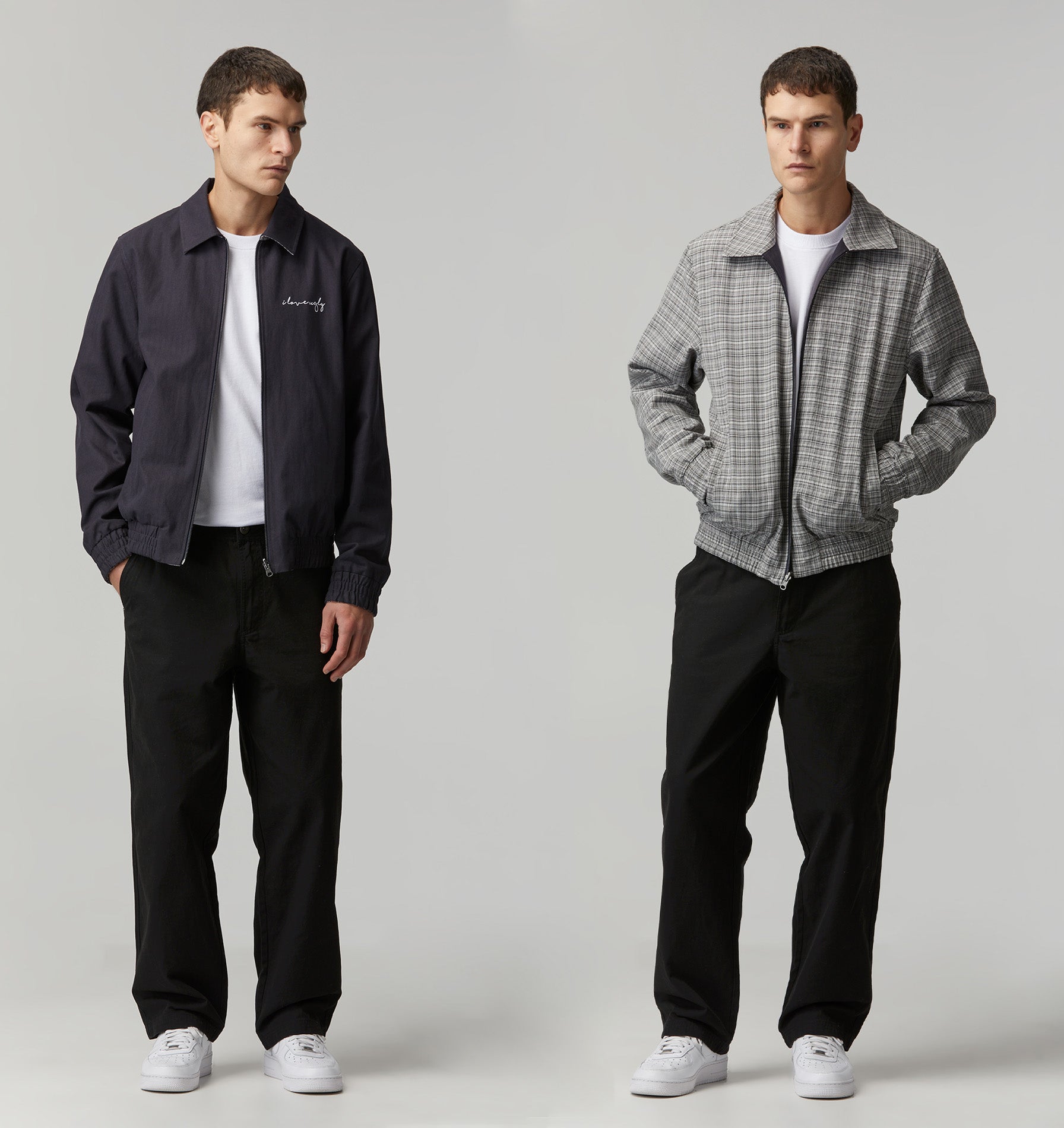 Reversible Emerson Jacket - Navy/Grey Check
