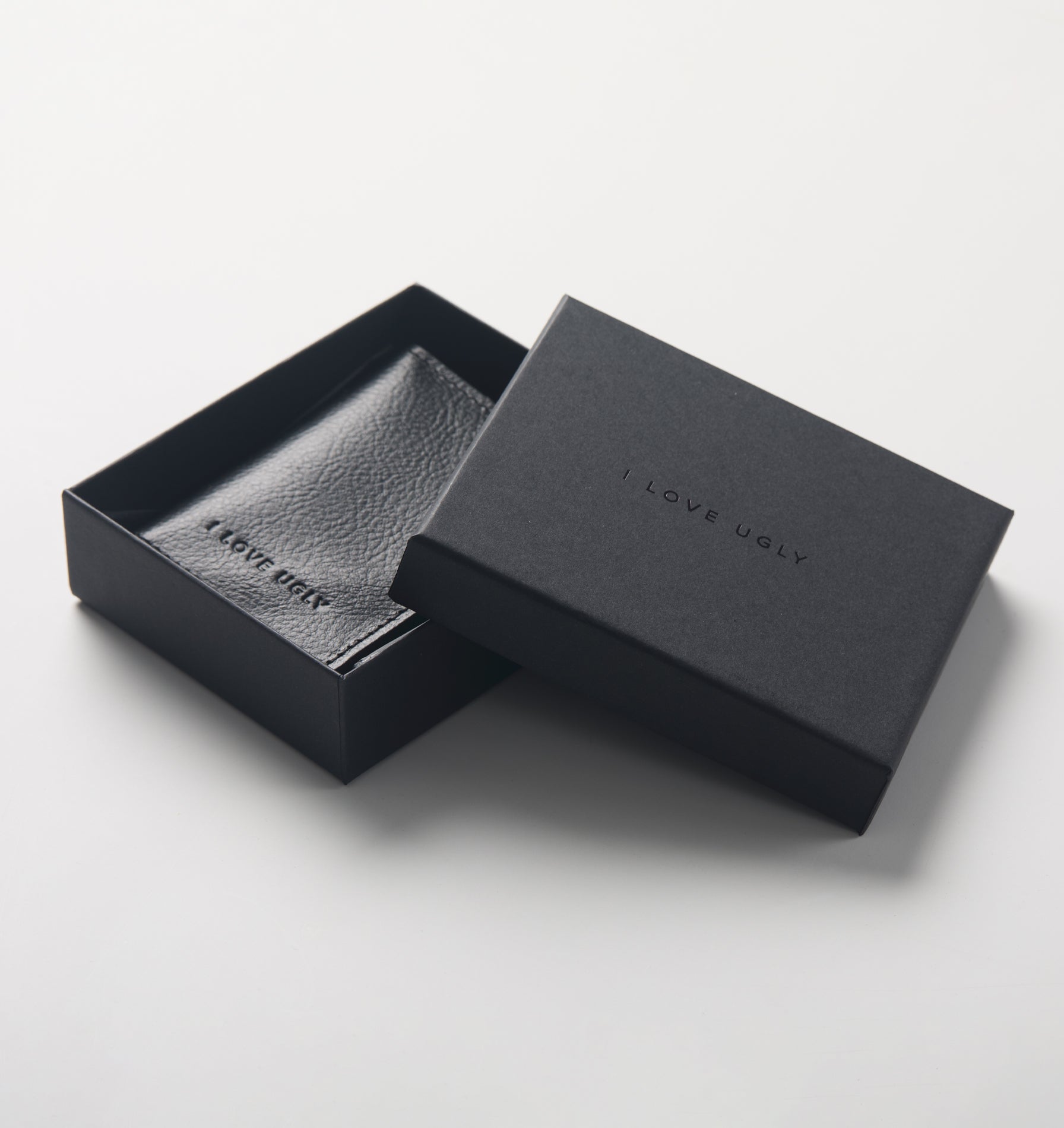 Leather Fold Card Holder - Black