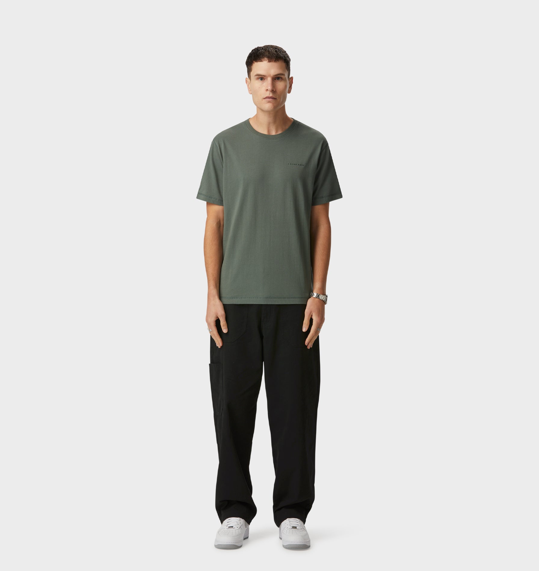 Jeremy Slim Tee - Smokey Green