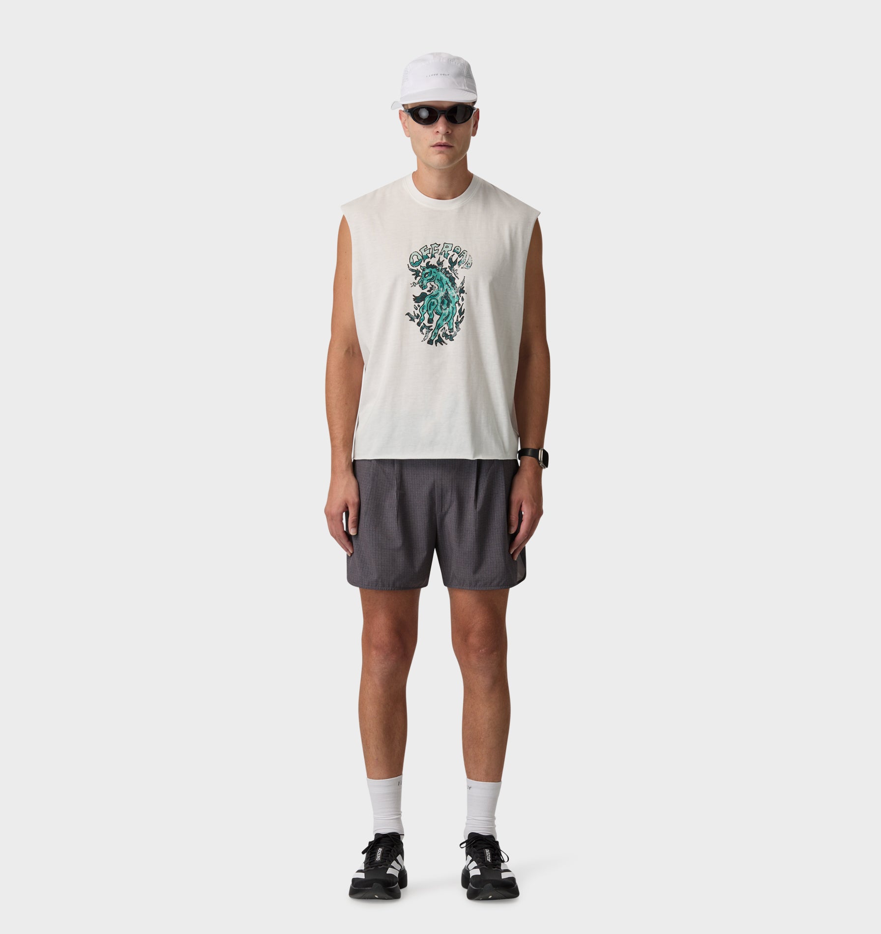 Off Road Cotton Active Crop Tank - Vintage White