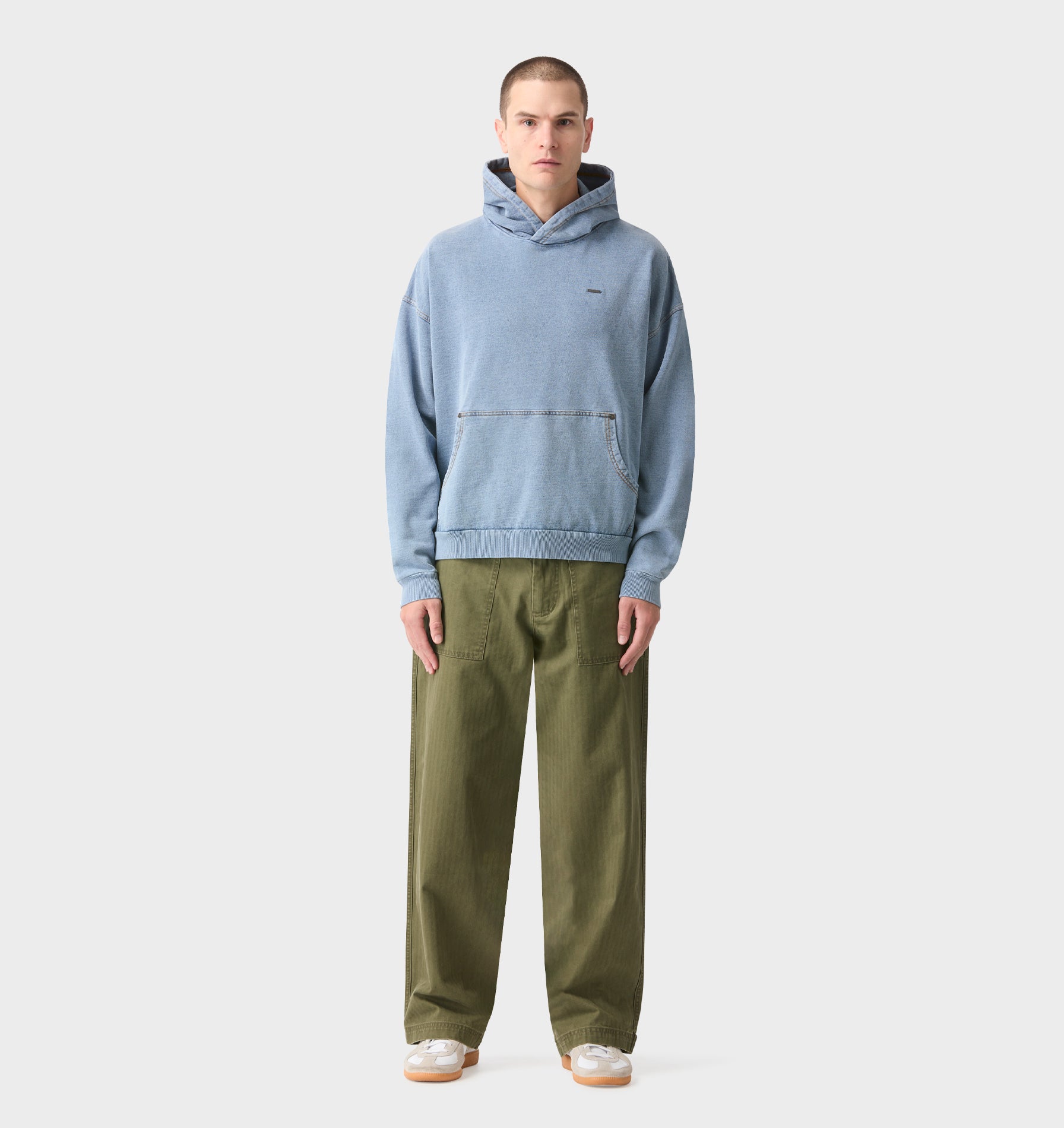 Oversized Hood - Washed Vintage Blue
