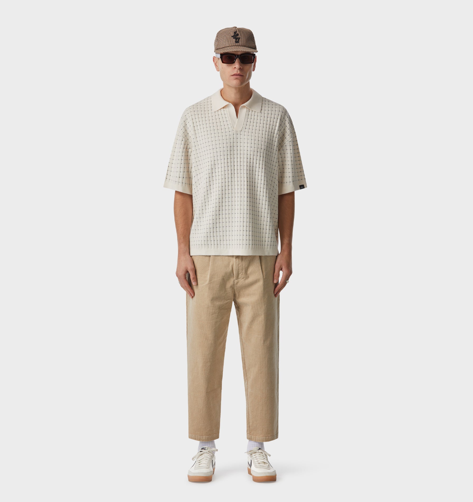 Box Knit Polo - Off White