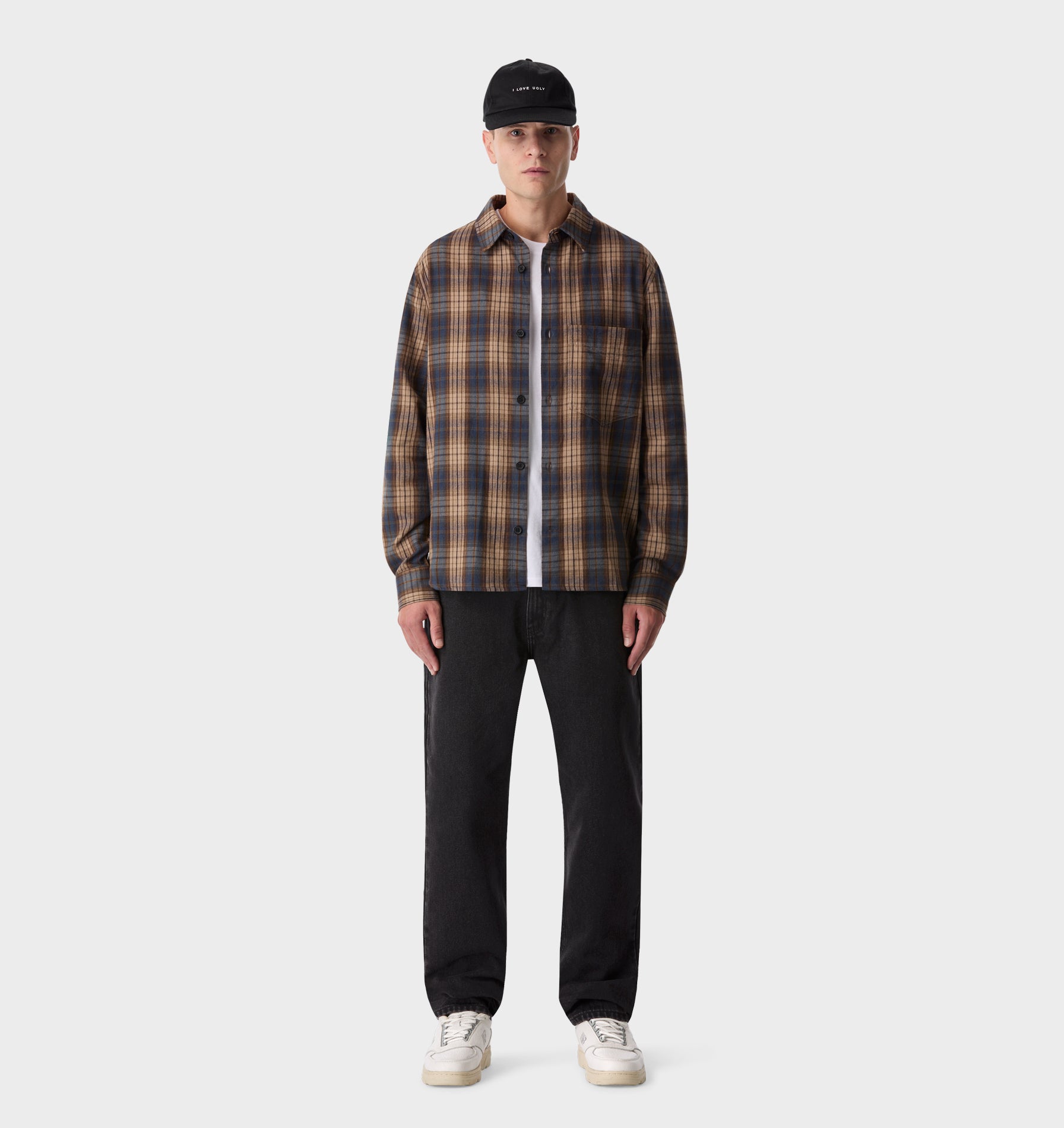 Flannel Shirt - Brown/Blue Check