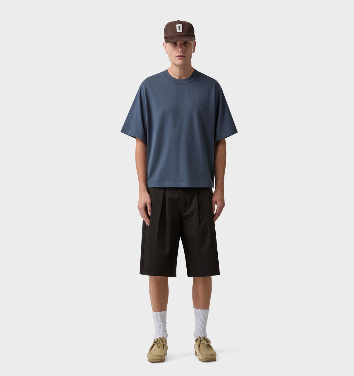 Crop Box Tee - Marine Blue