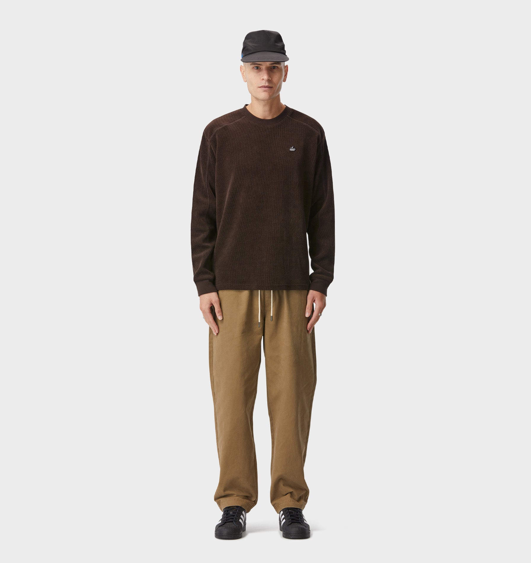 Textured LS Tee - Espresso