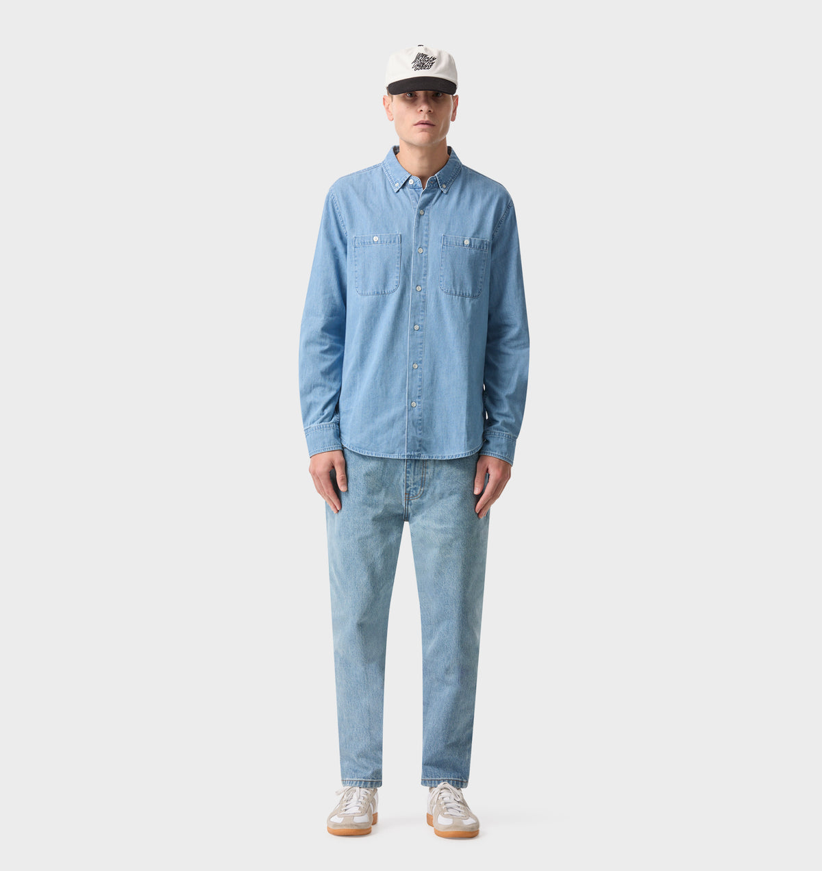 Cropped 90s Denim - Washed Vintage Blue