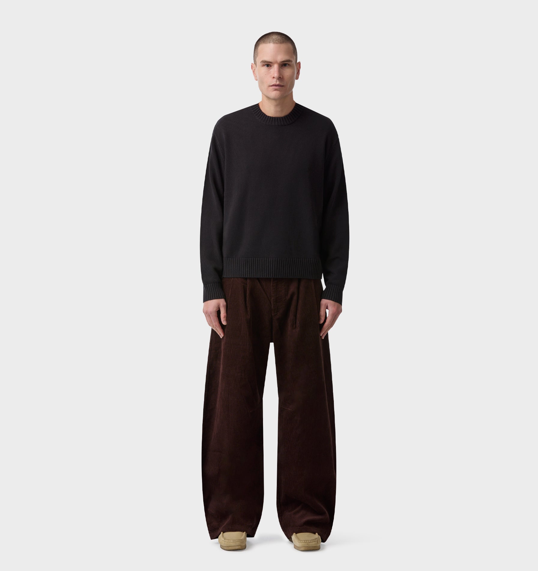 Balloon Pleat Pant - Espresso Cord