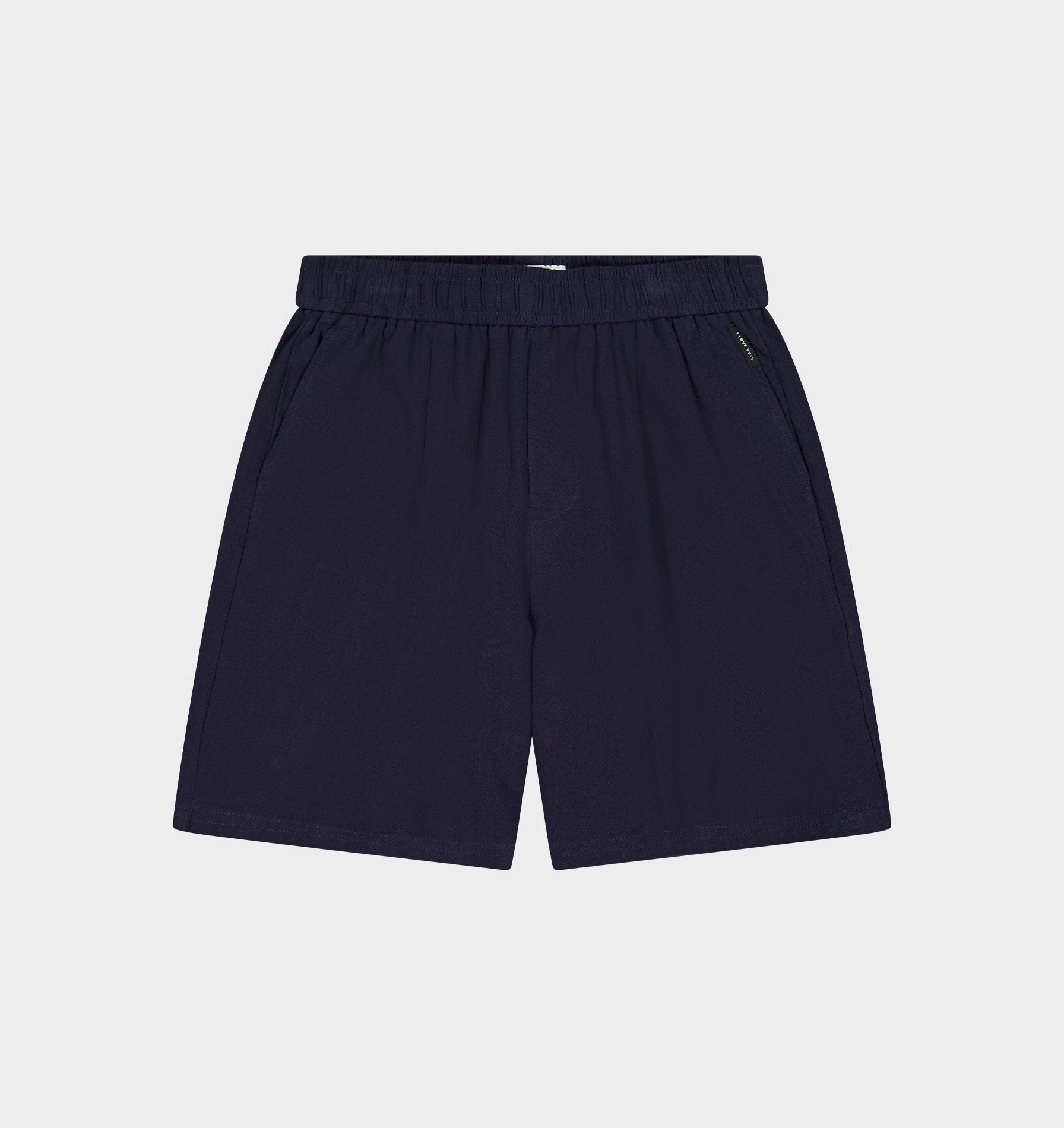 Linen Michael Pleat Short - Dark Navy