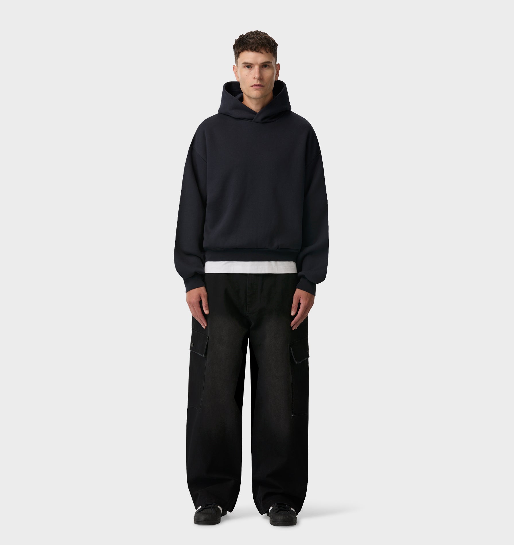Heavy Crop Box Hood - Dark Navy