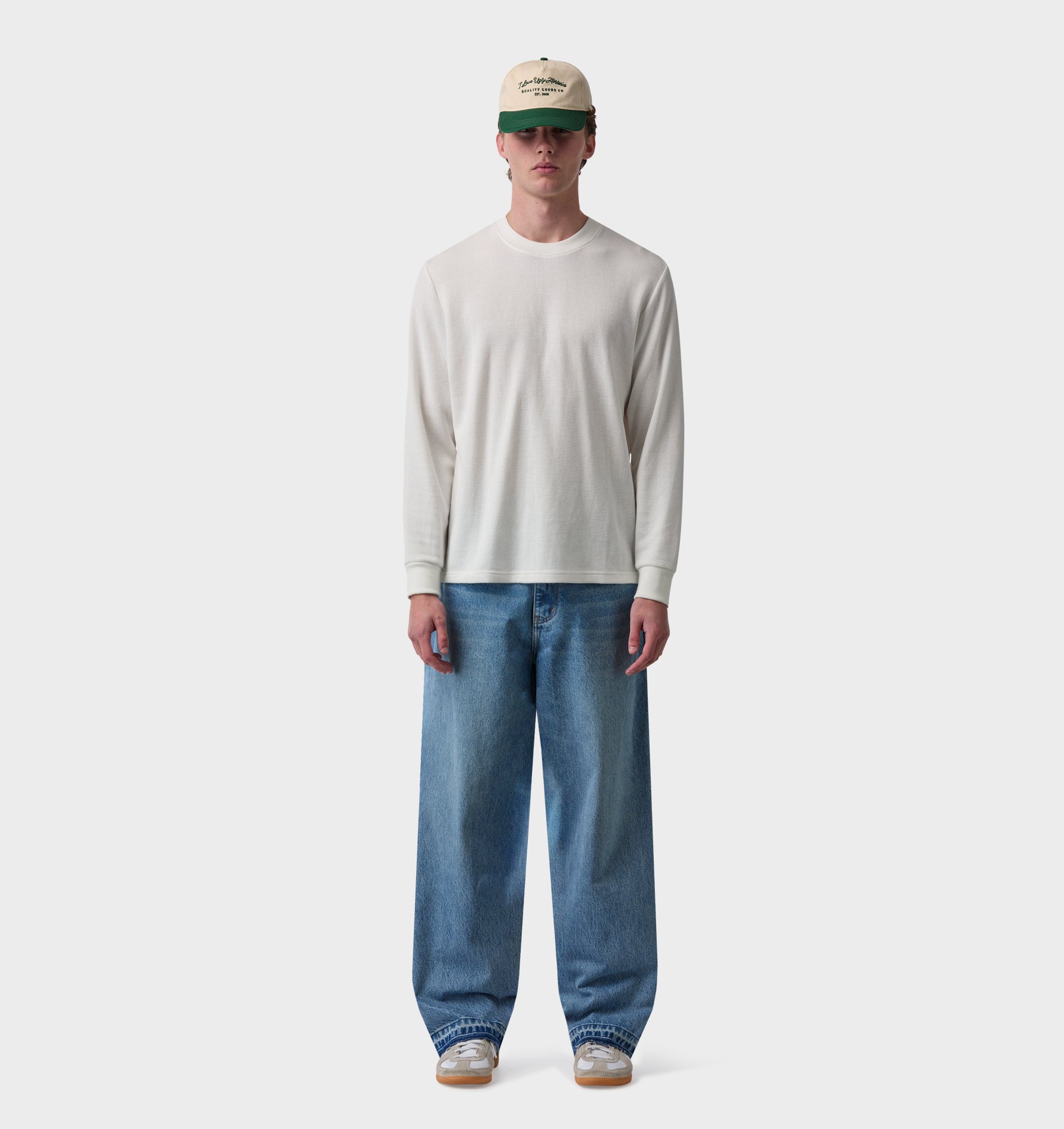 Raw Hem Edgar Wide Denim - Vintage Blue