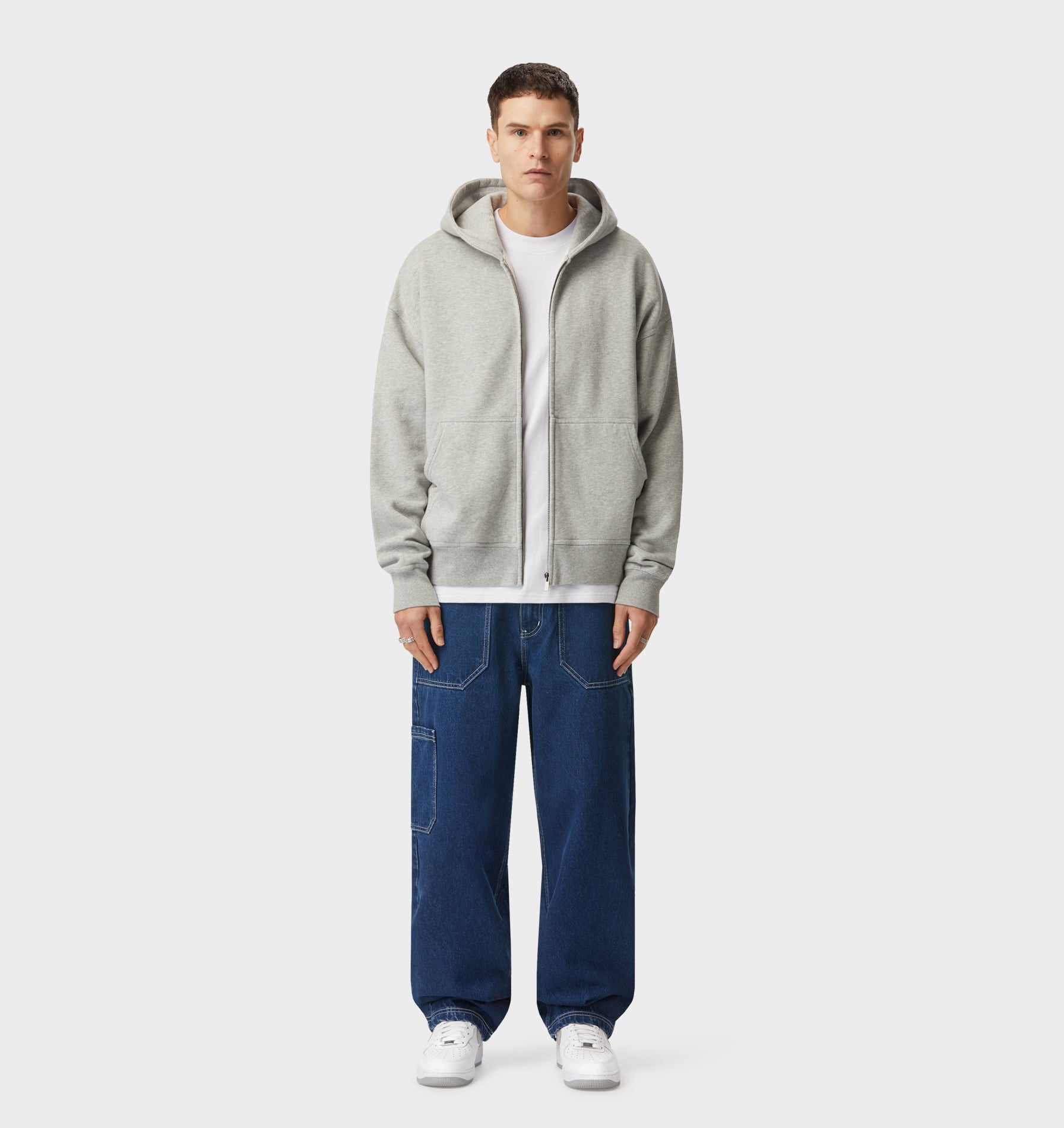 Applique Zip Up Box Hood - Vintage Grey