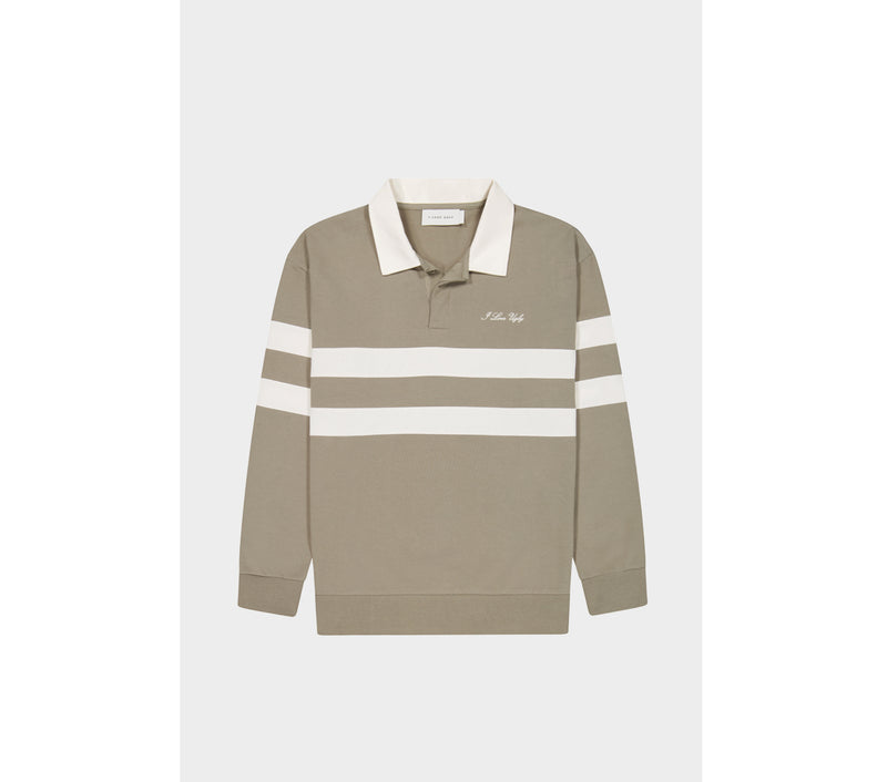 Harvey LS Rugby Polo - Moss Grey
