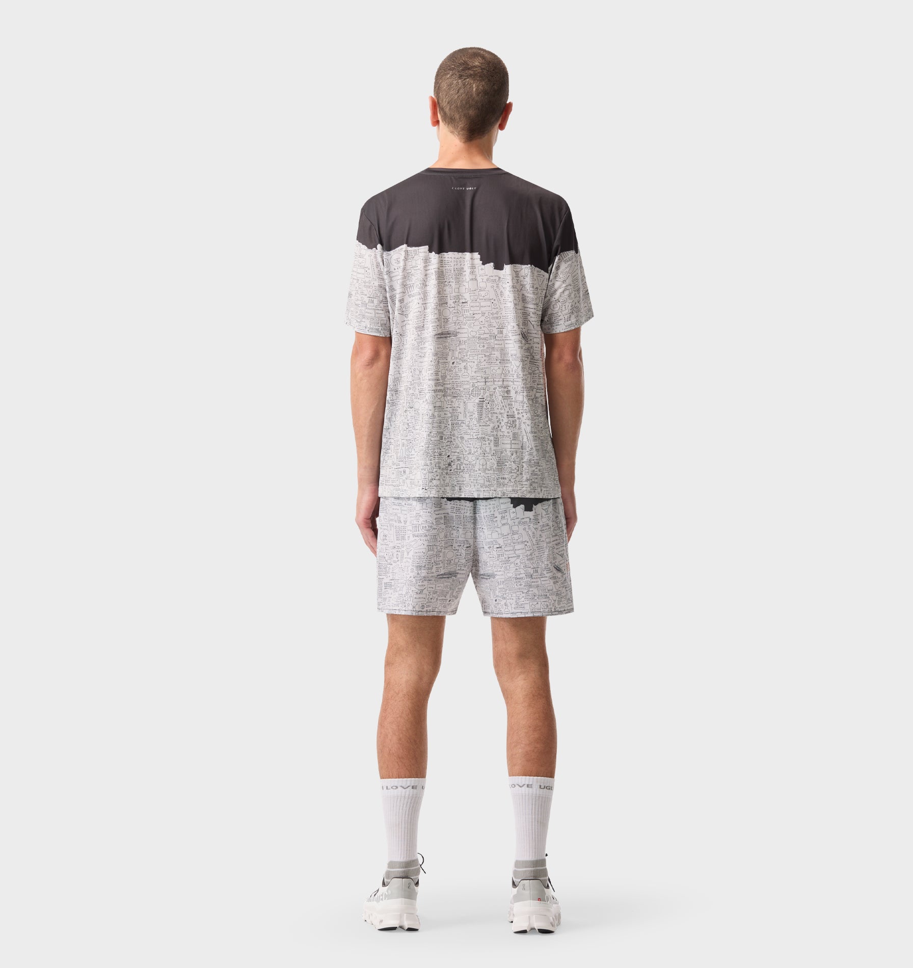 Basquiat Pegasus Active 5 Inch Core Short - Off White / Charcoal