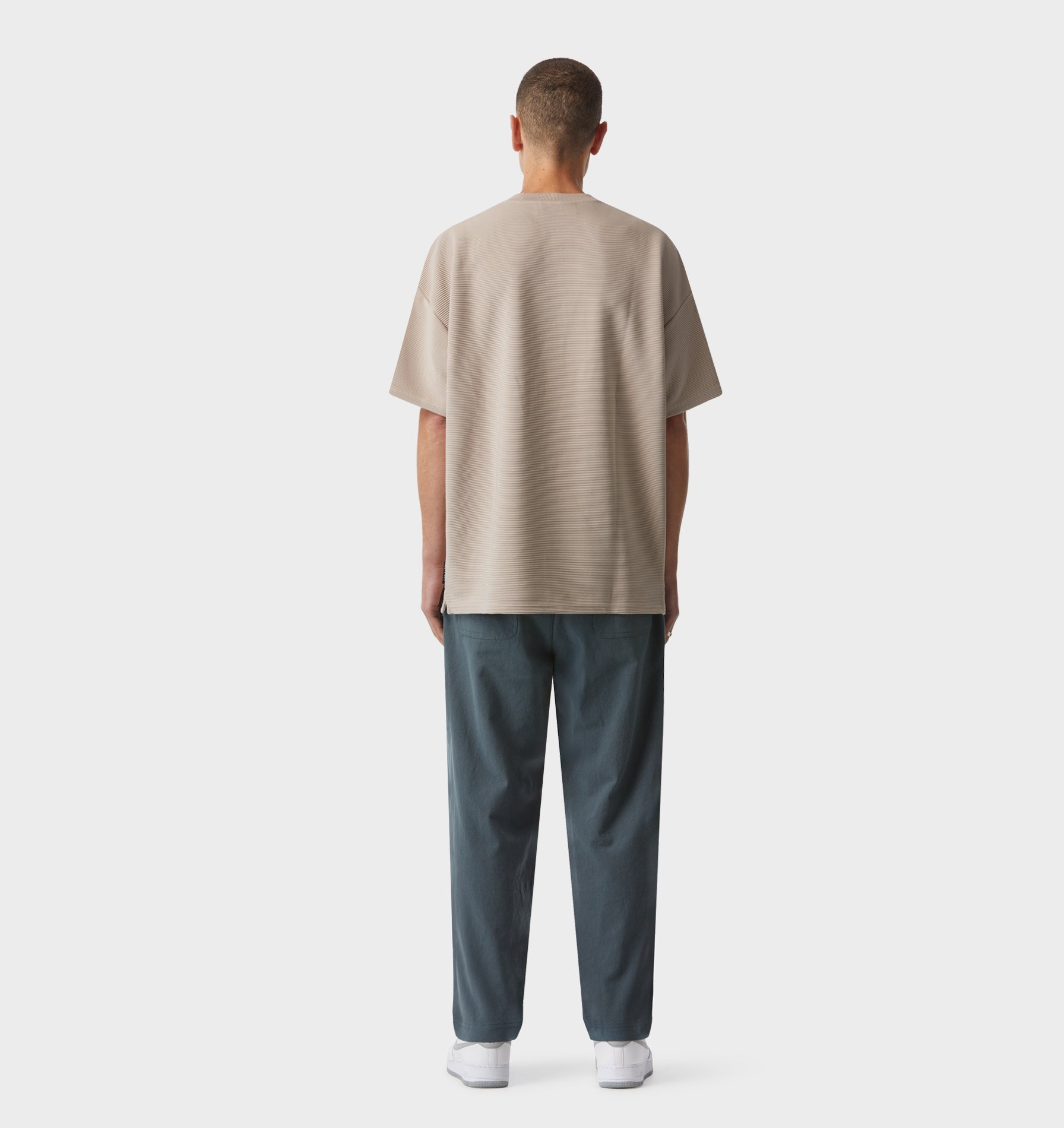 Ribbed Box Tee - Taupe