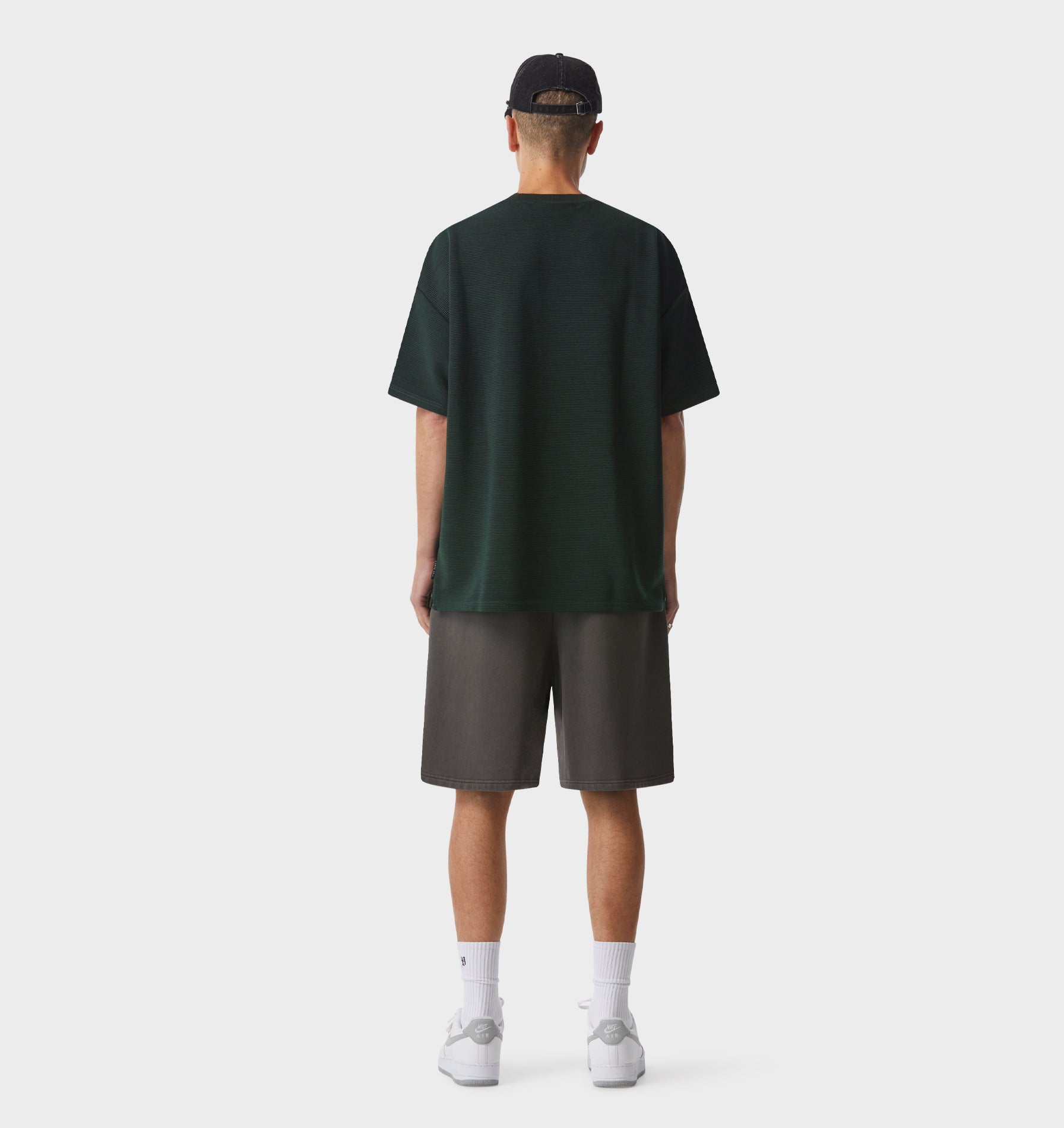 Ribbed Box Tee - Forest