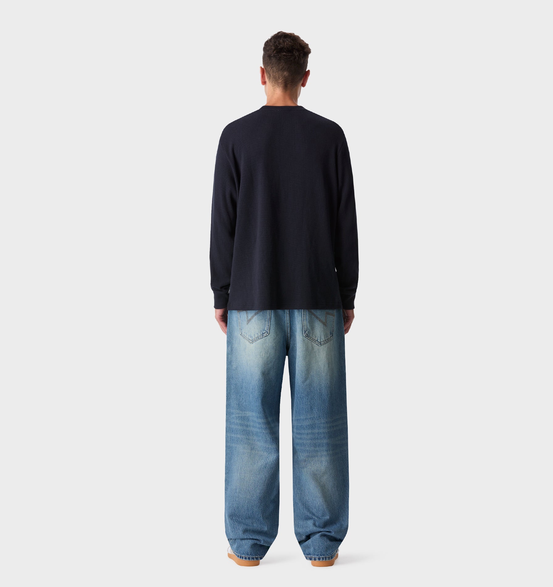 Waffle LS Tee - Midnight Navy