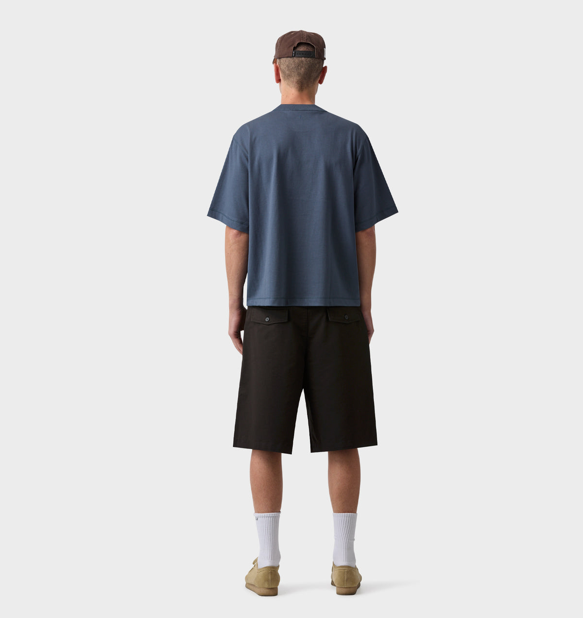 Letter Mono Crop Box Tee - Marine Blue