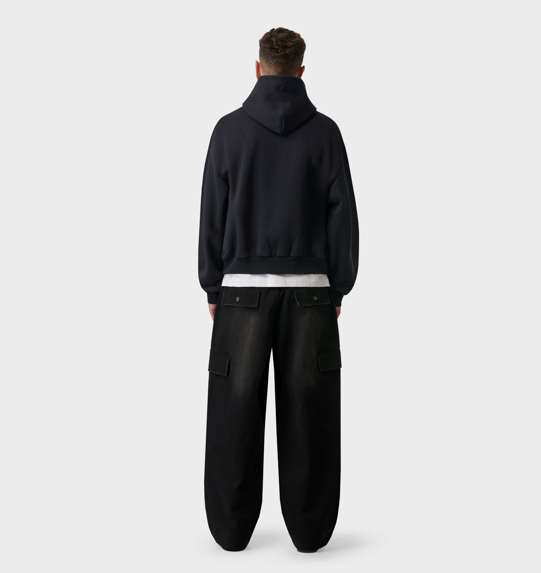 Heavy Crop Box Hood - Dark Navy