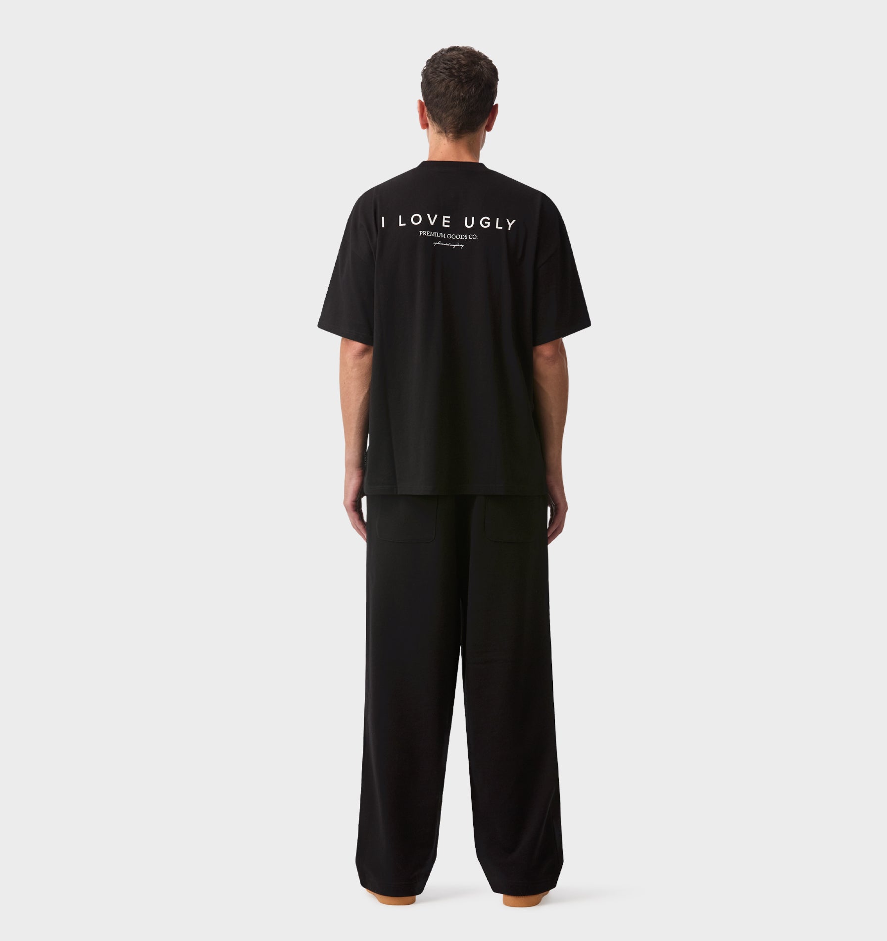 Wide Leg Track Pant - Black