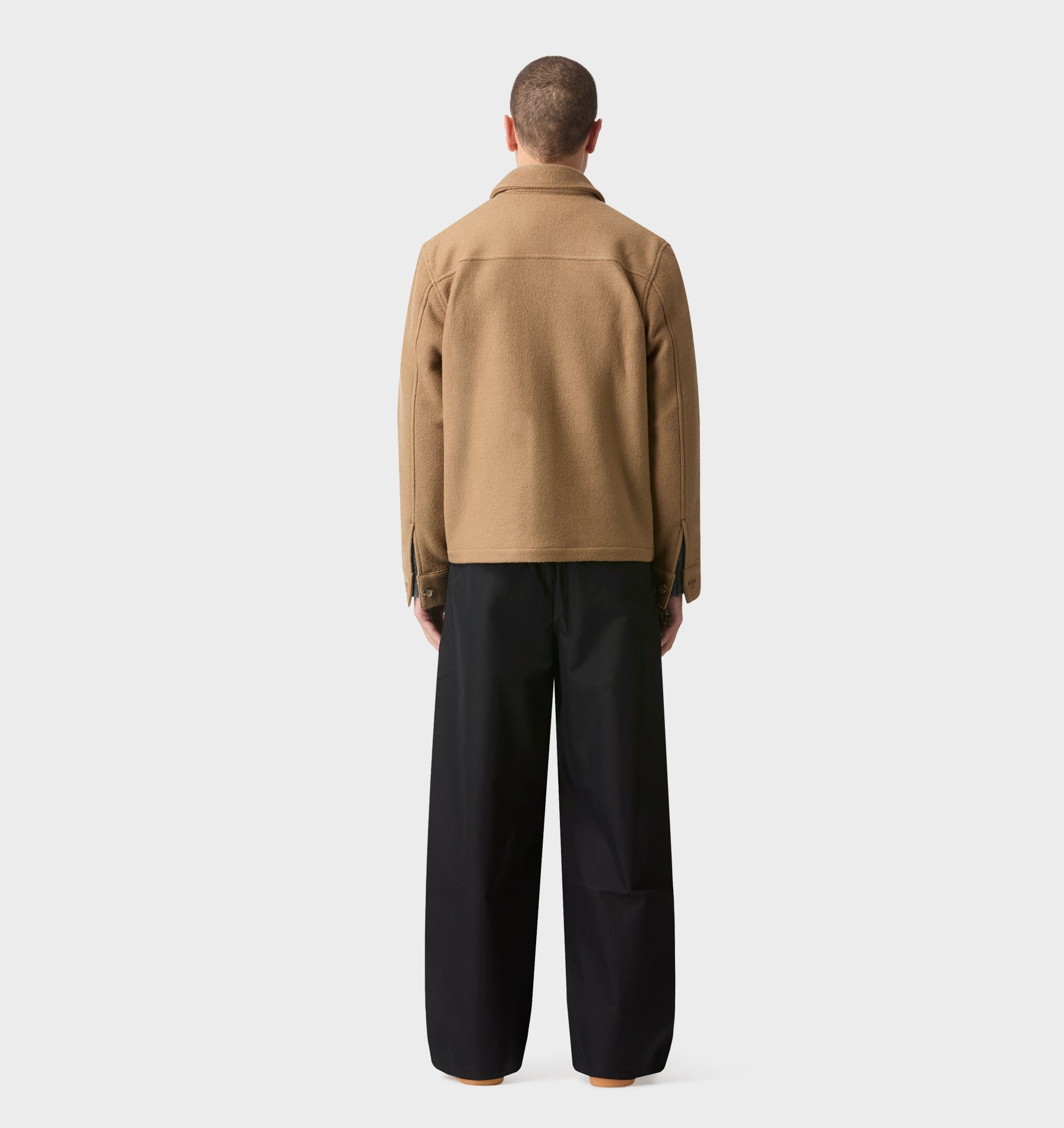 Boiled Wool Overshirt - Camel