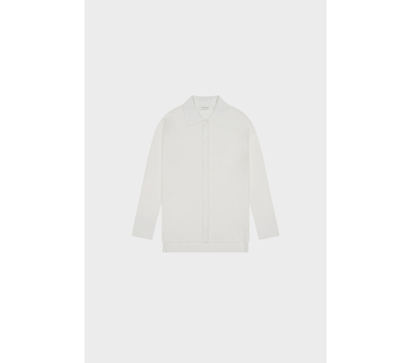 Casey LS Knit Top - White