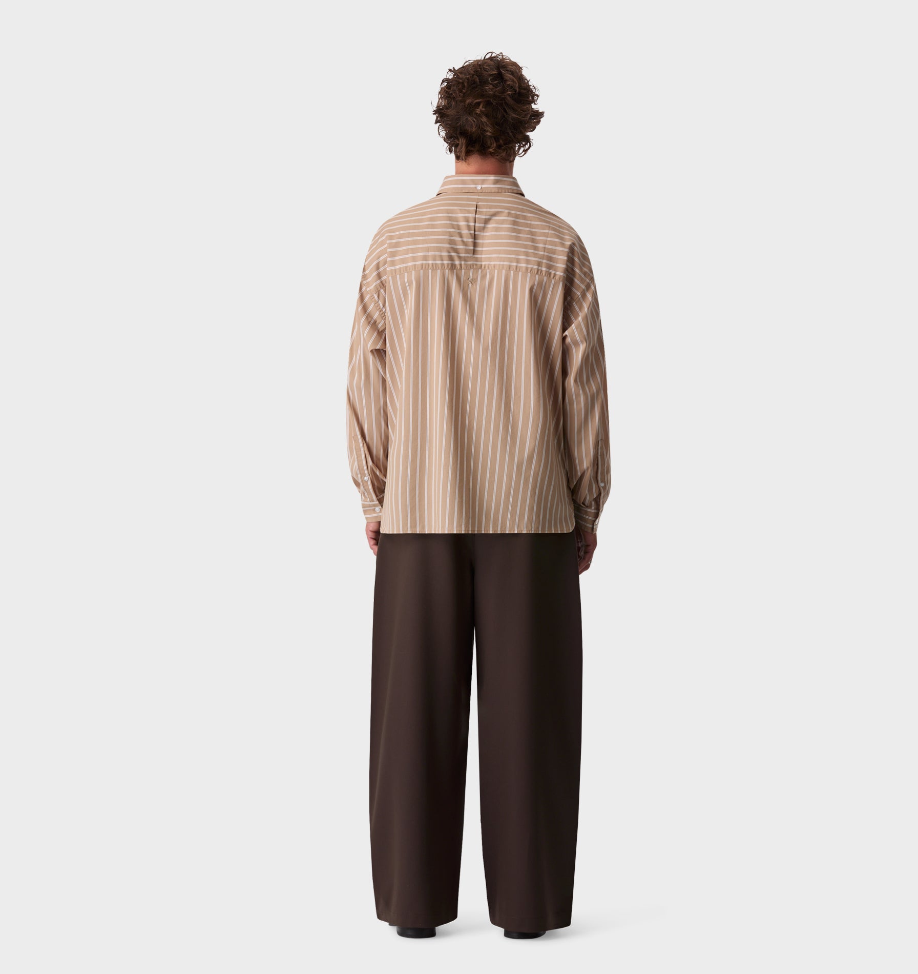 Kingston Oversized Shirt - Mushroom Stripe