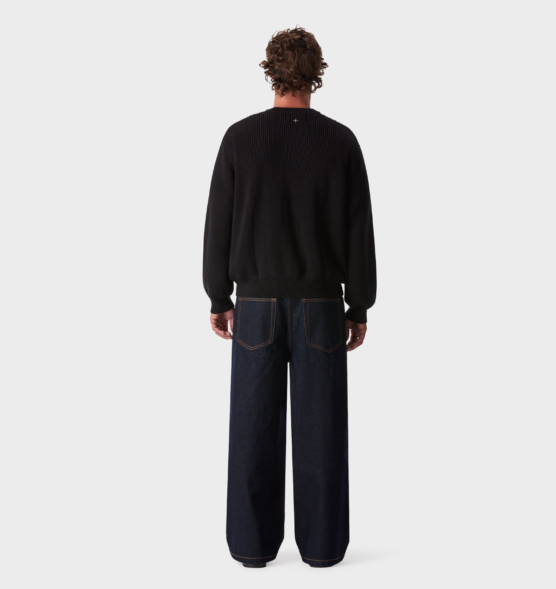 Wide Leg Pleat Denim - Indigo