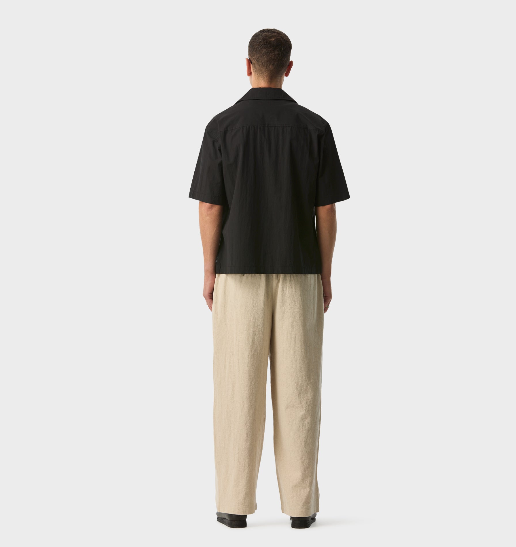 Box Cuban Collar Shirt - Vintage Black