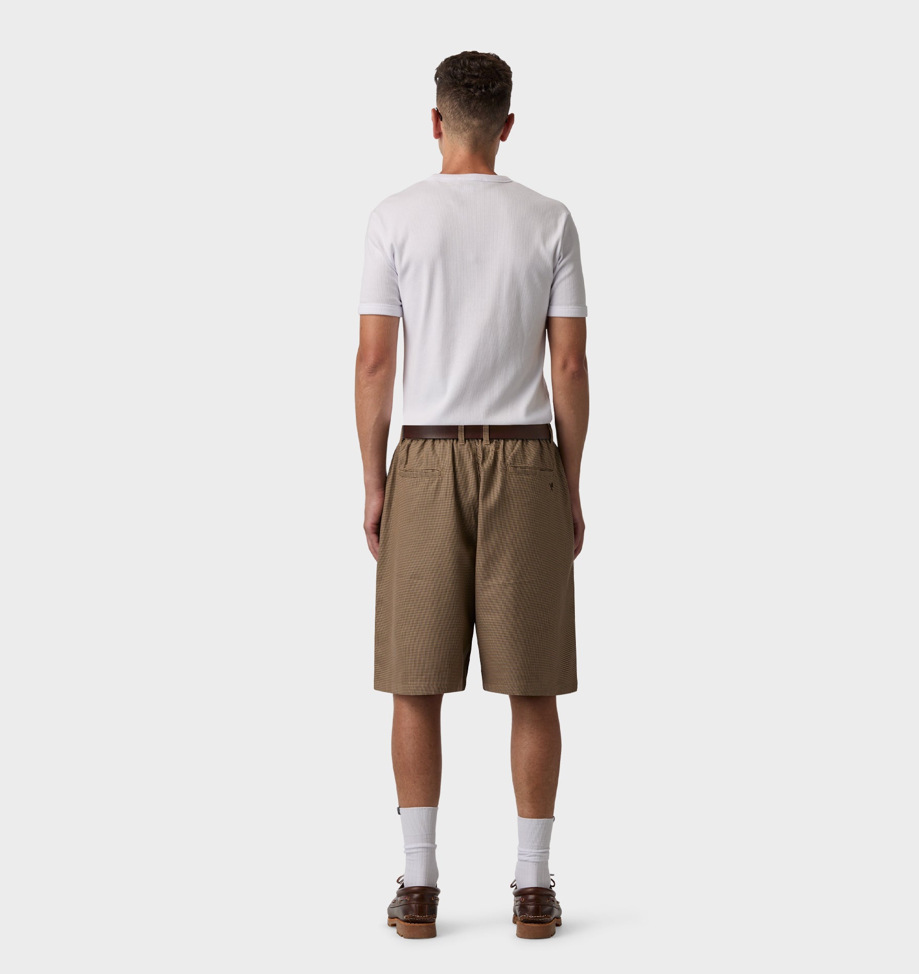 Alby Pleated Short - Beige Houndstooth