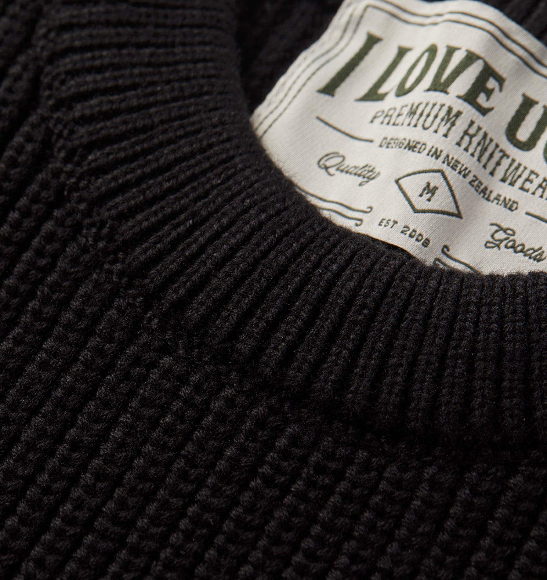 Cropped Knit Sweater - Black