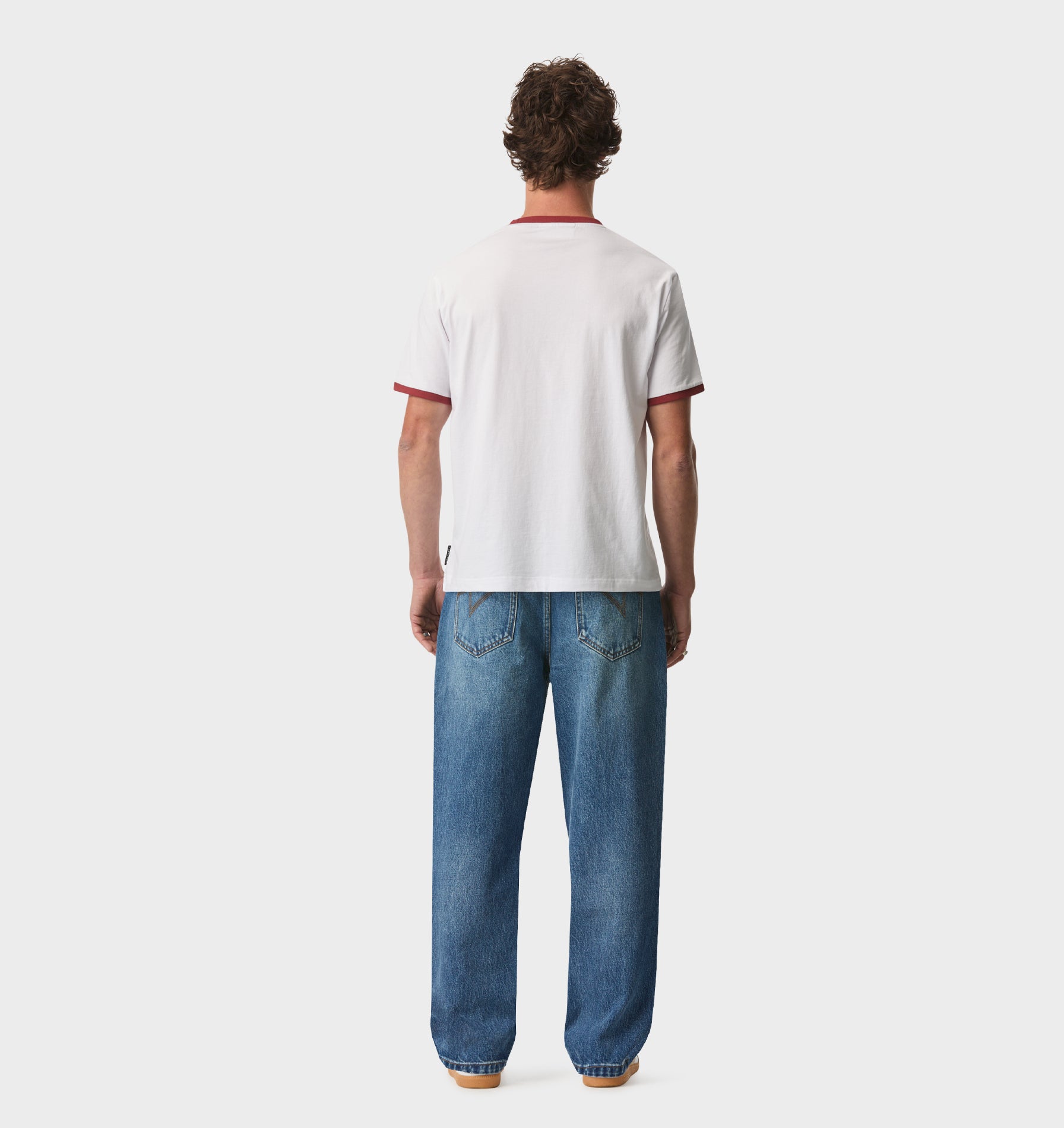 Patch Ringer Tee - White/Red