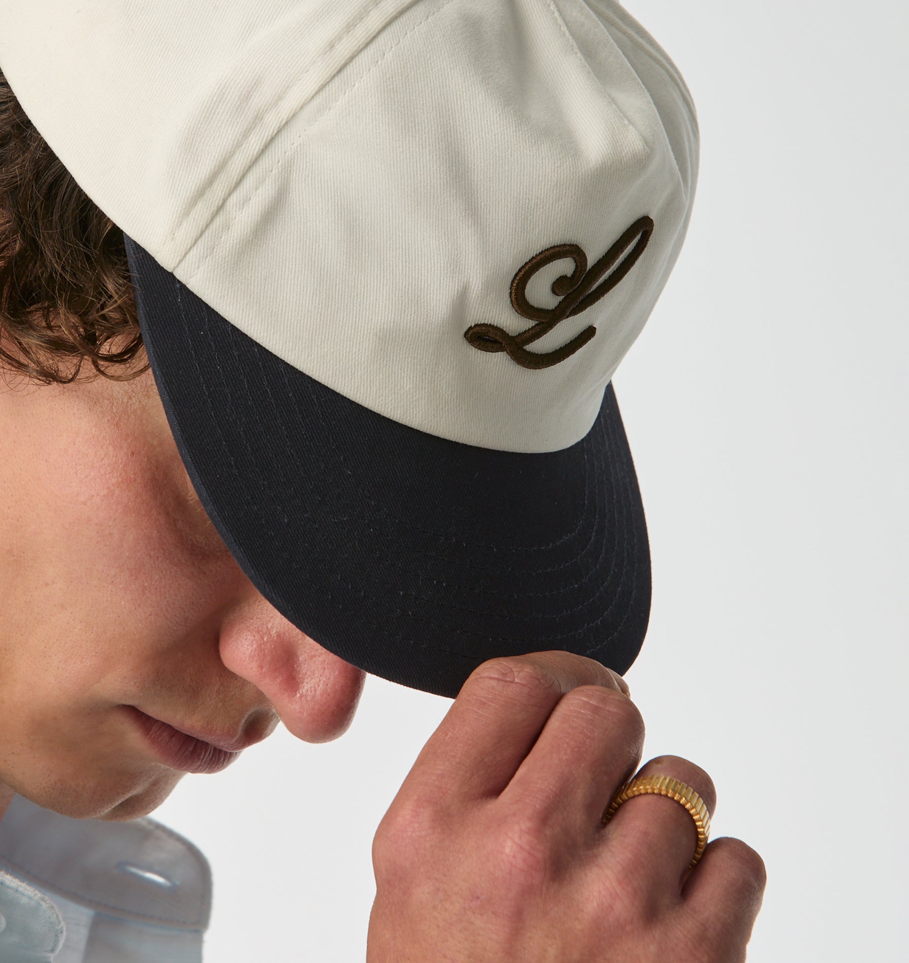 Beau Letter Cap - White/Navy