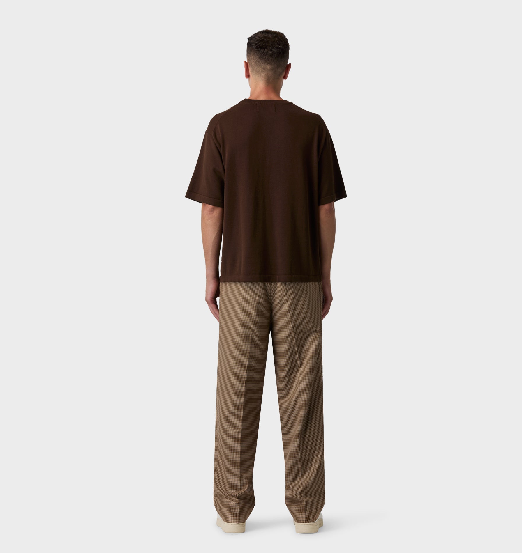 Winston Pant - Beige Houndstooth