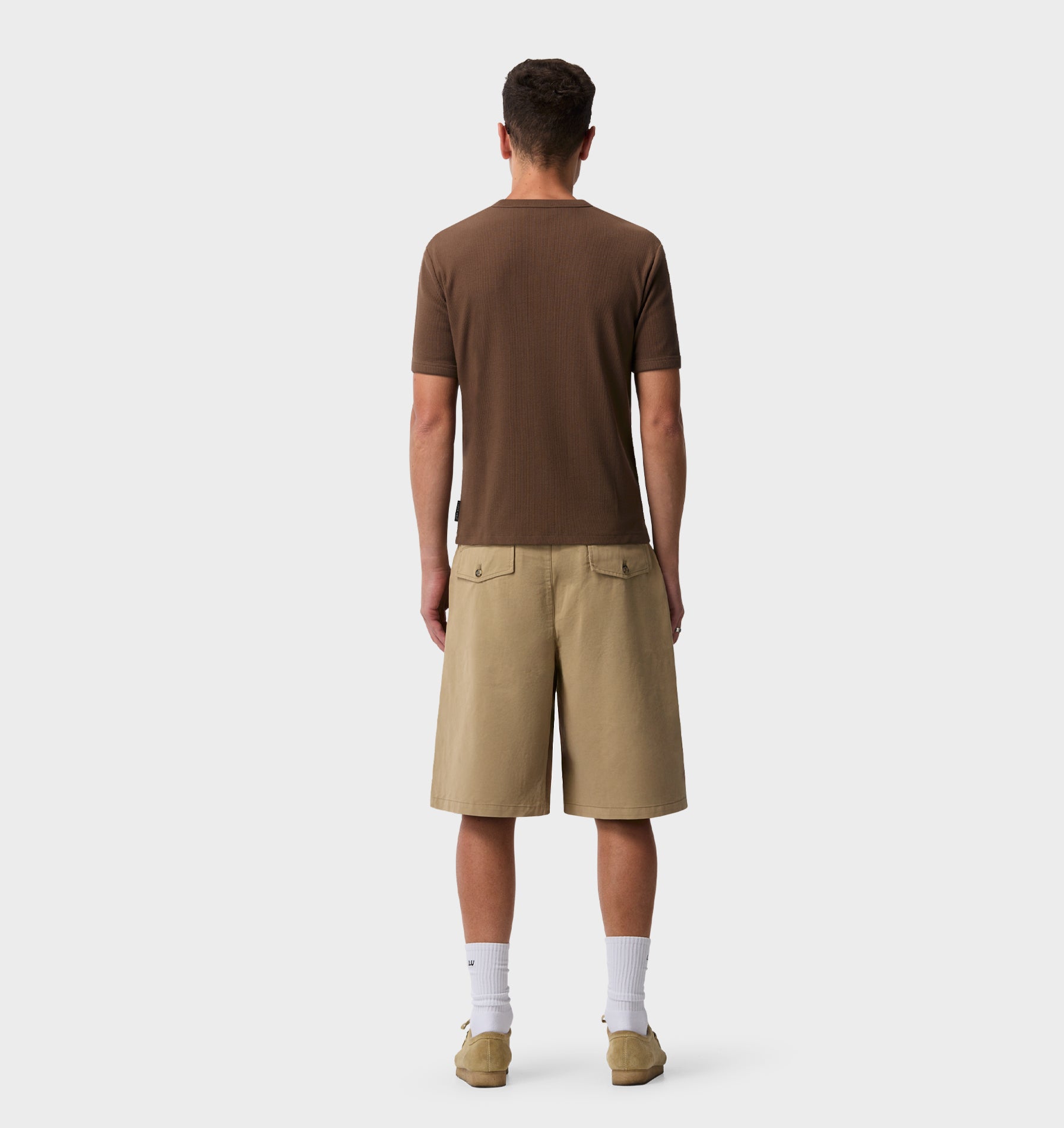 Ribbed Slim Tee - Fossil Brown