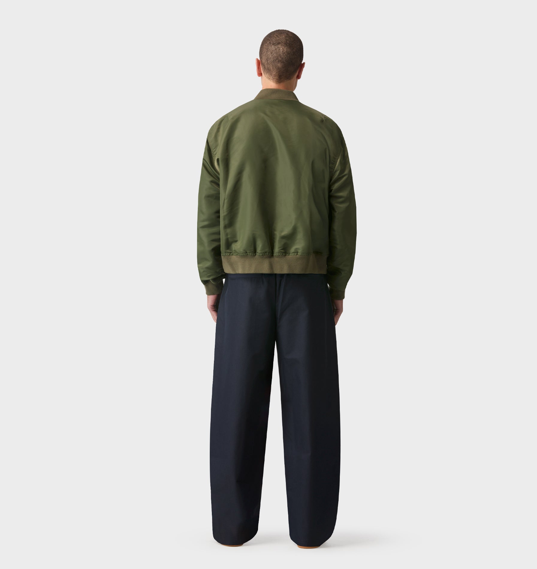 Nylon Bomber Jacket - Army Green