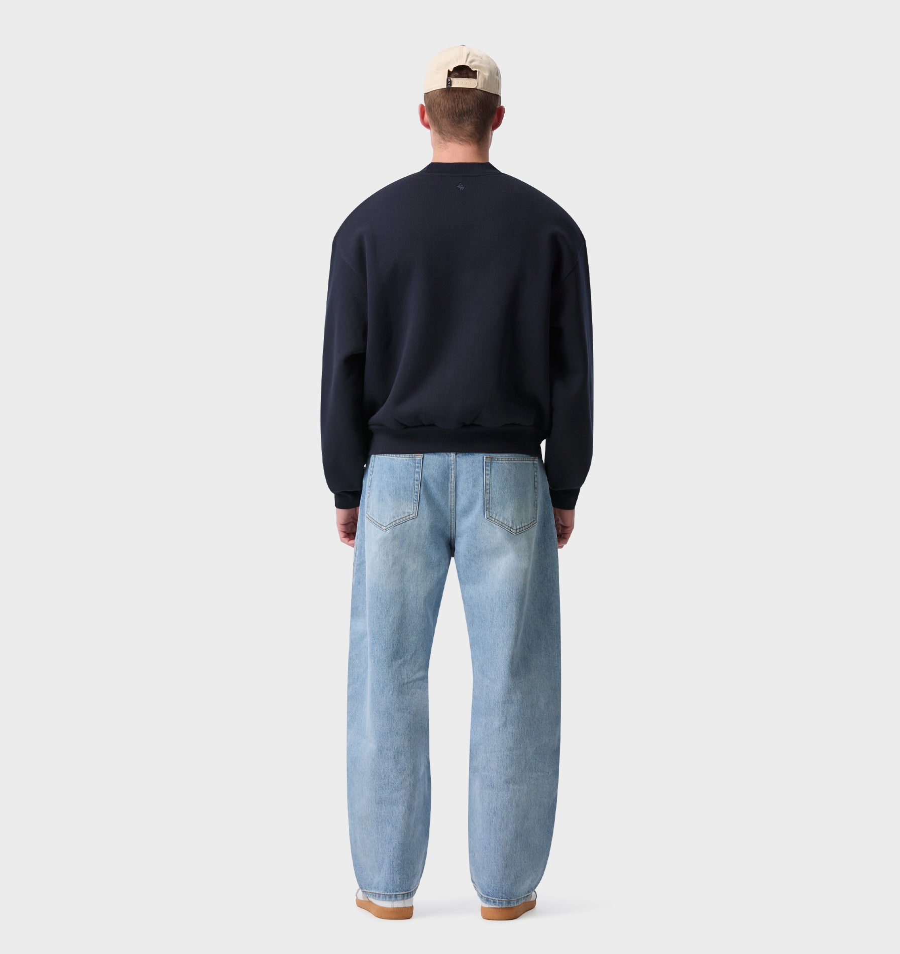 Heavy Box Crop Crew - Midnight Navy