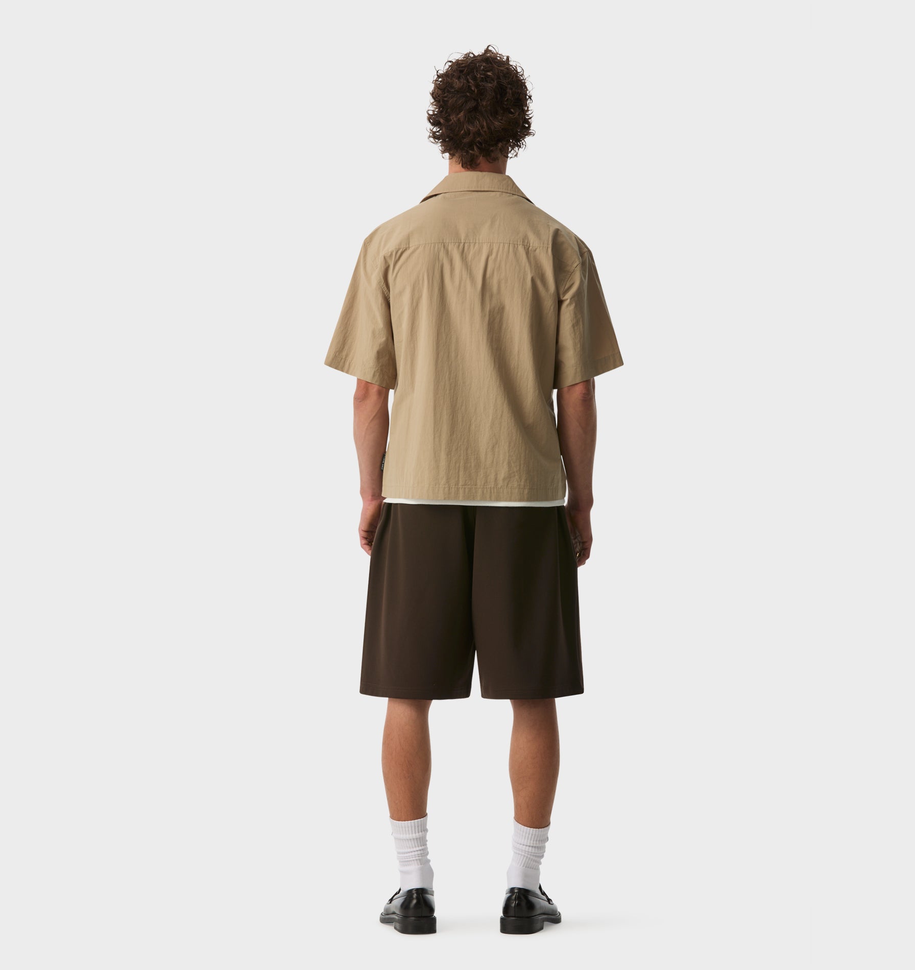 Box Cuban Collar Shirt - Taupe