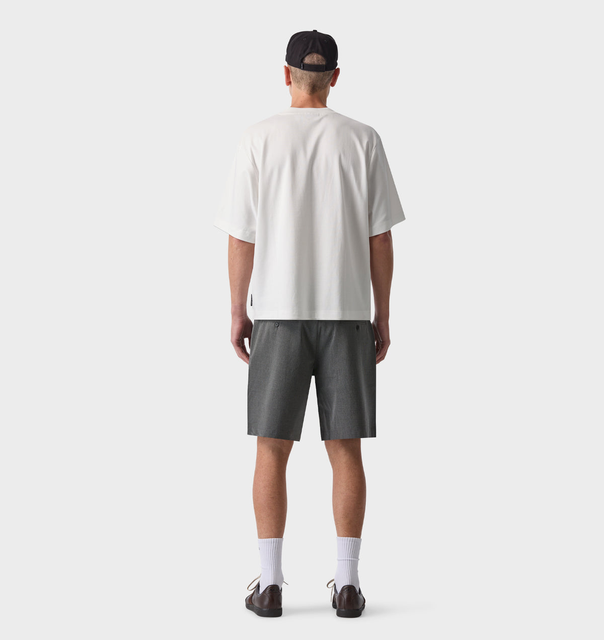 Quincy Pleated Short - Charcoal Mini Check