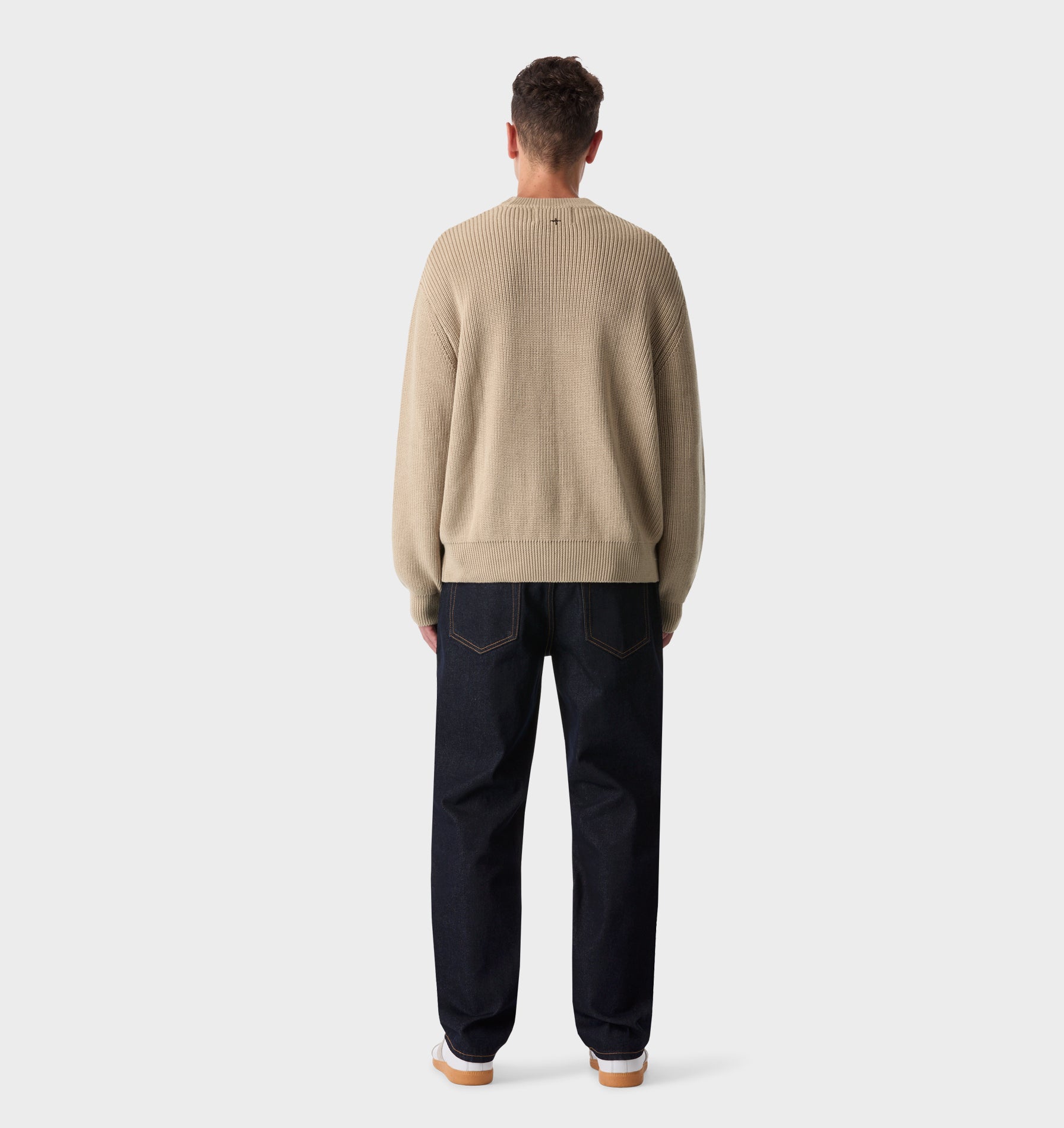 Cropped Knit Sweater - Bone