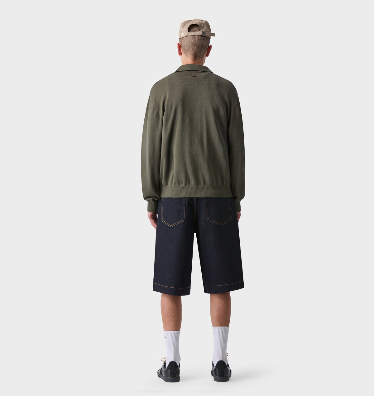 Knit LS Polo - Olive