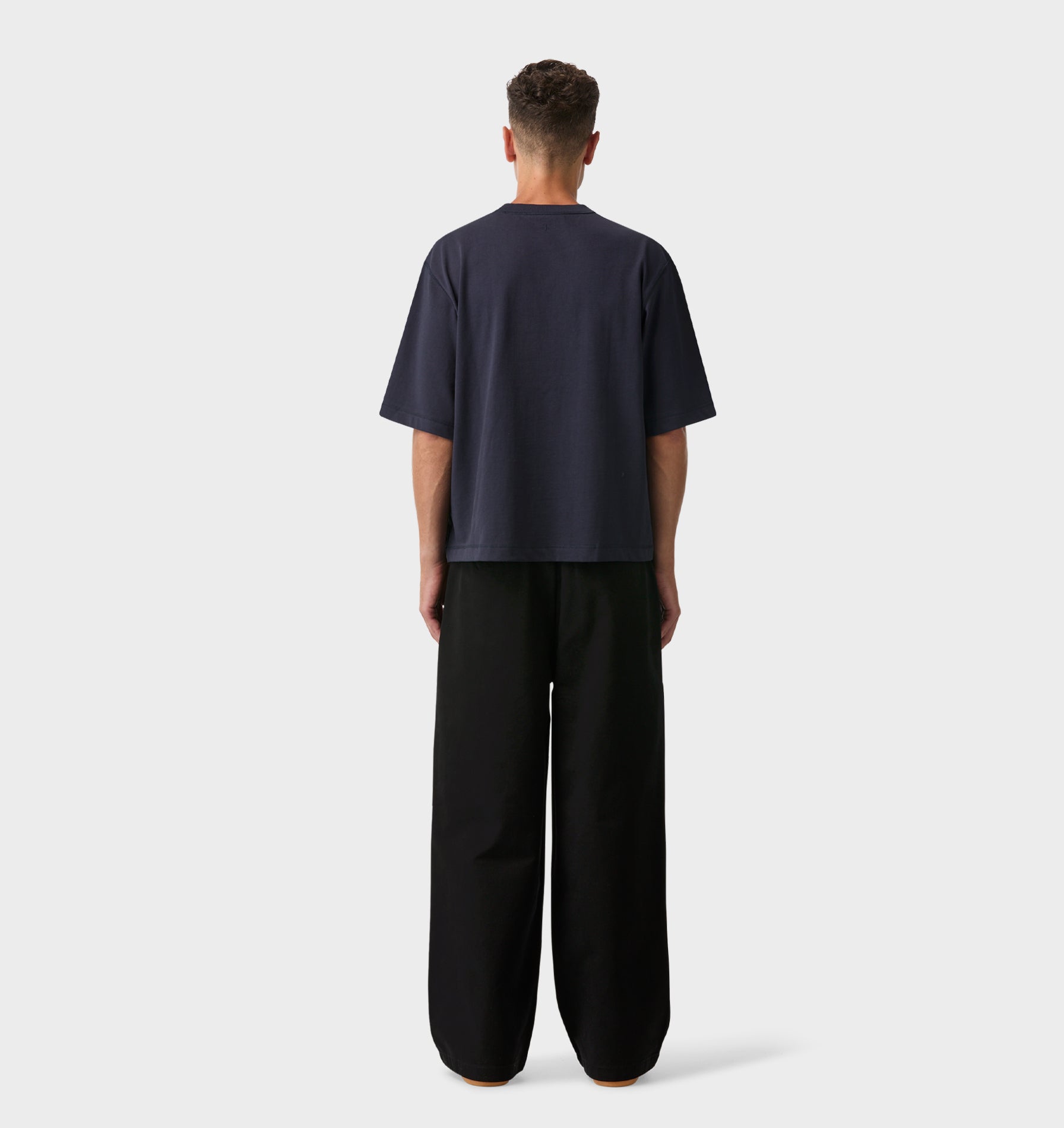 Crop Box Tee - Washed Navy
