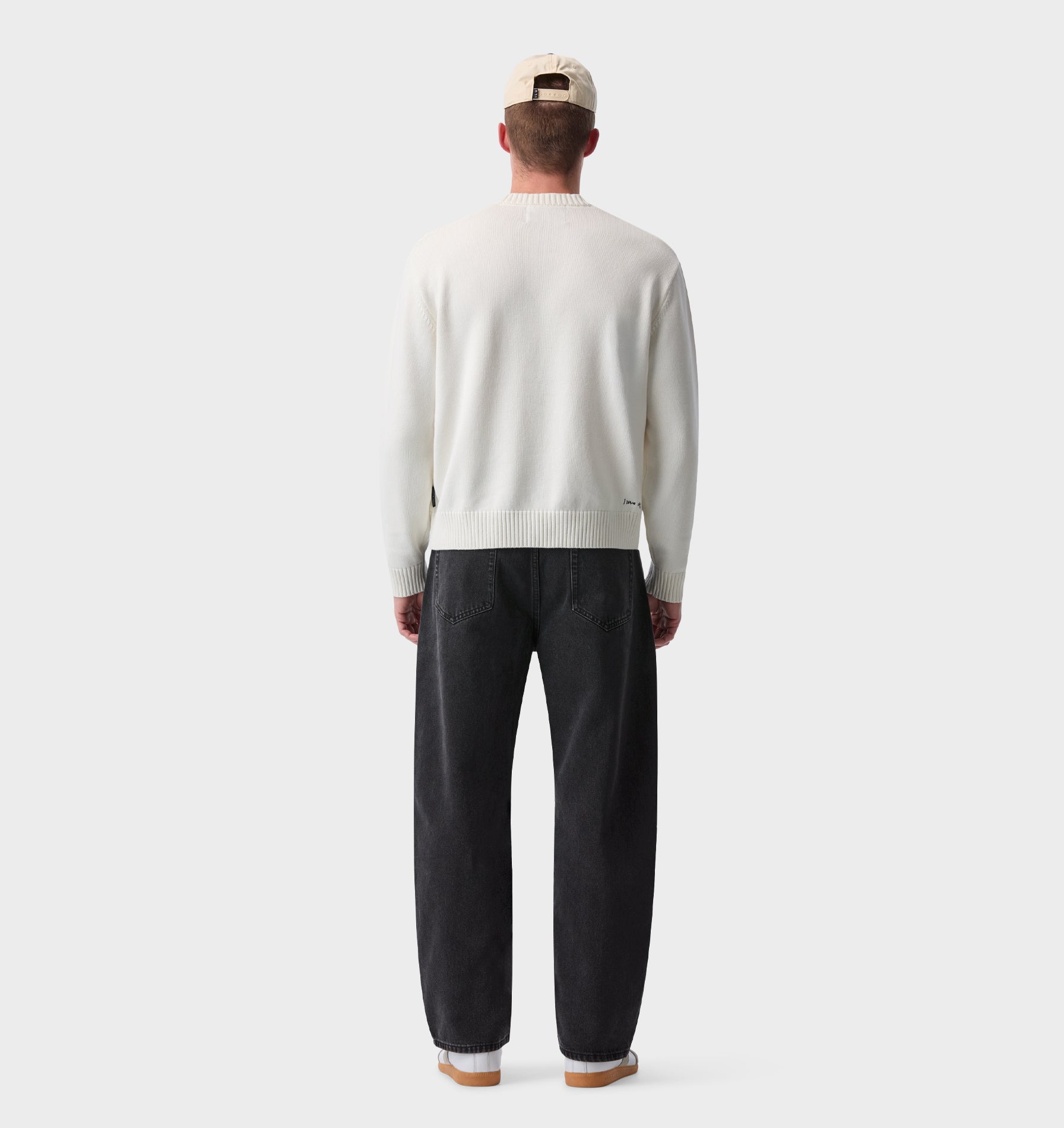 Midweight Crop Knit Sweater - Off White