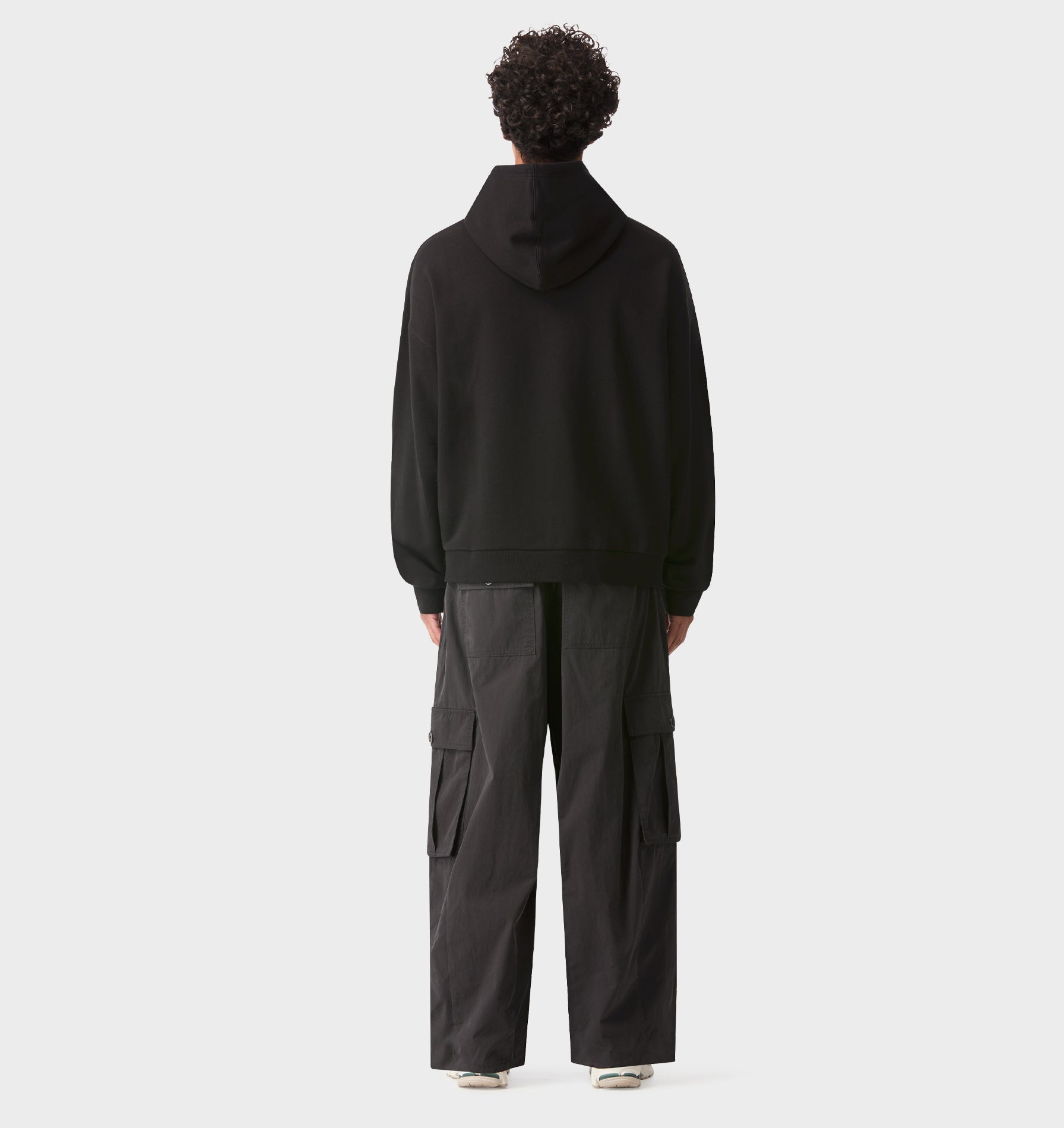almostblack21aw　BOA HOOD STOLE Oversized Hood - Black | I Love Ugly
