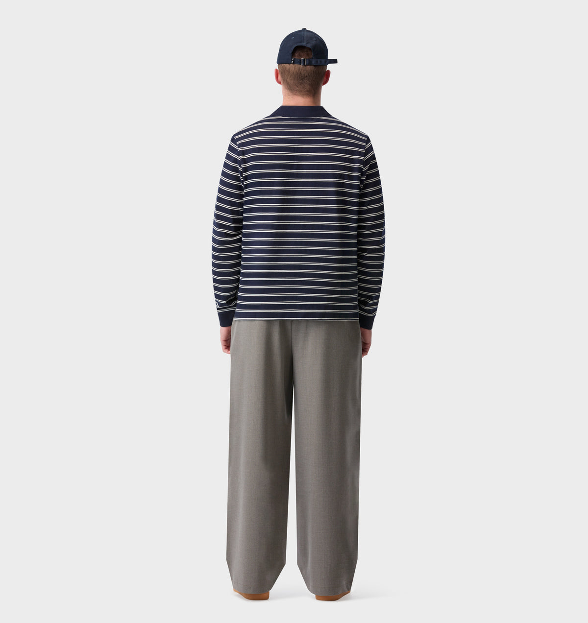 Albert Pleated Pant - Light Mushroom Stripe