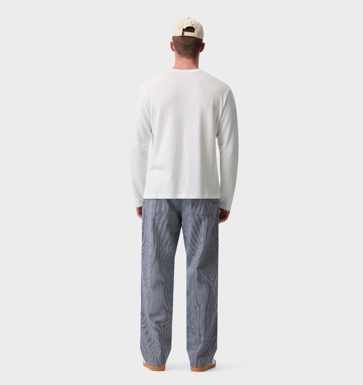 Edgar Wide Pant - Navy/ White Stripe
