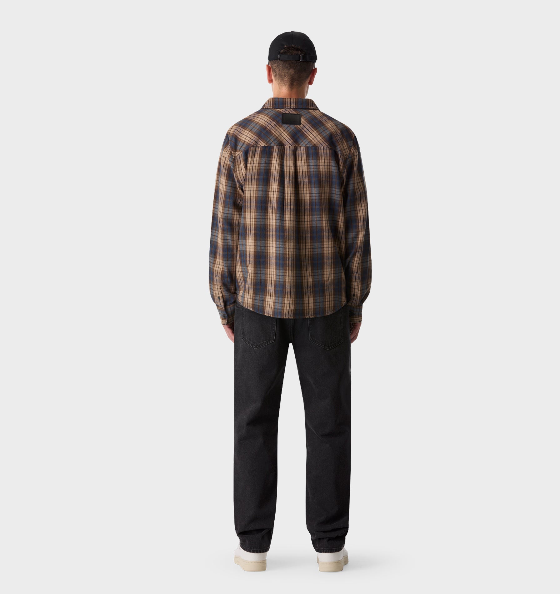 Flannel Shirt - Brown/Blue Check