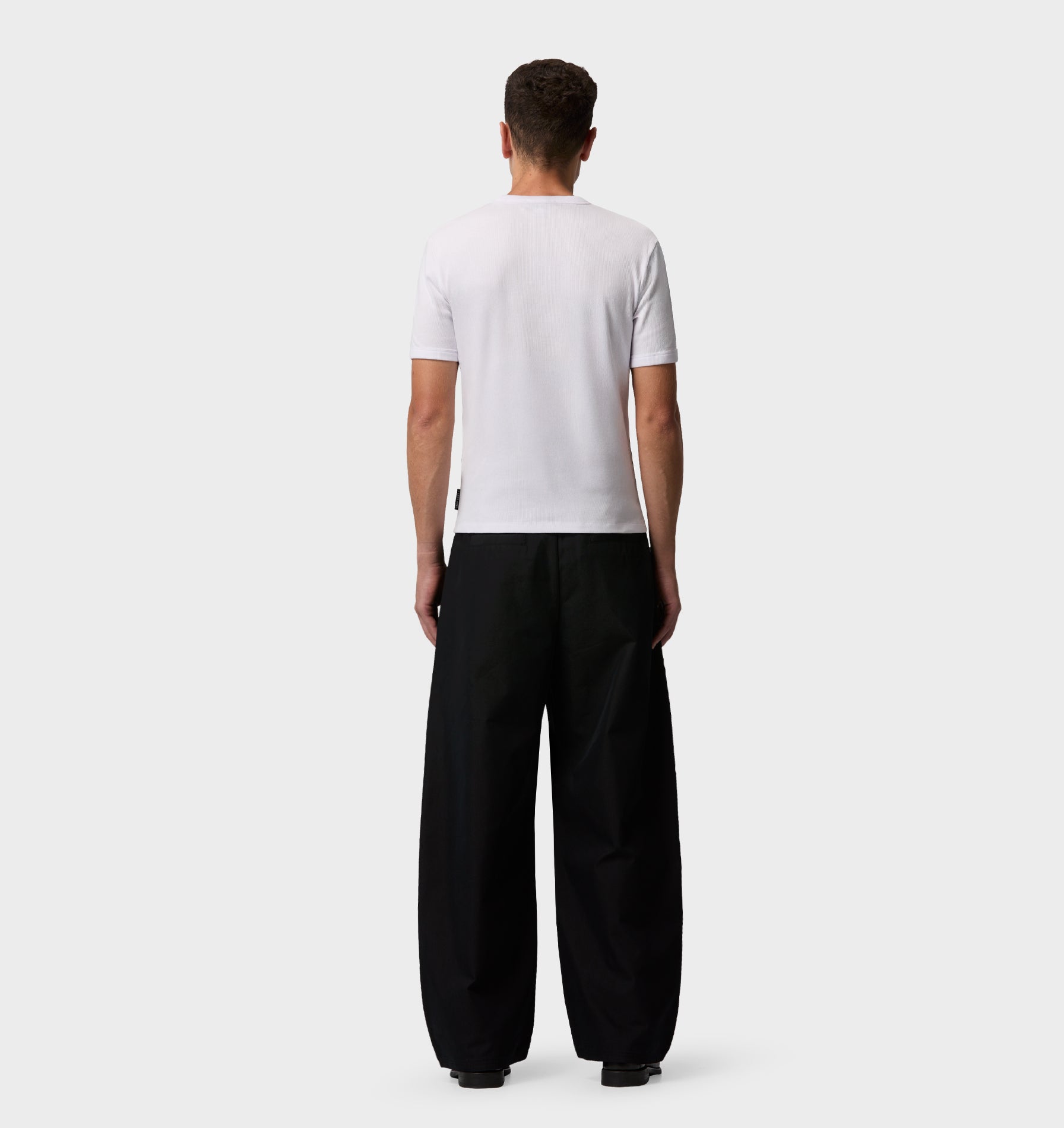 Ribbed Slim Tee - White